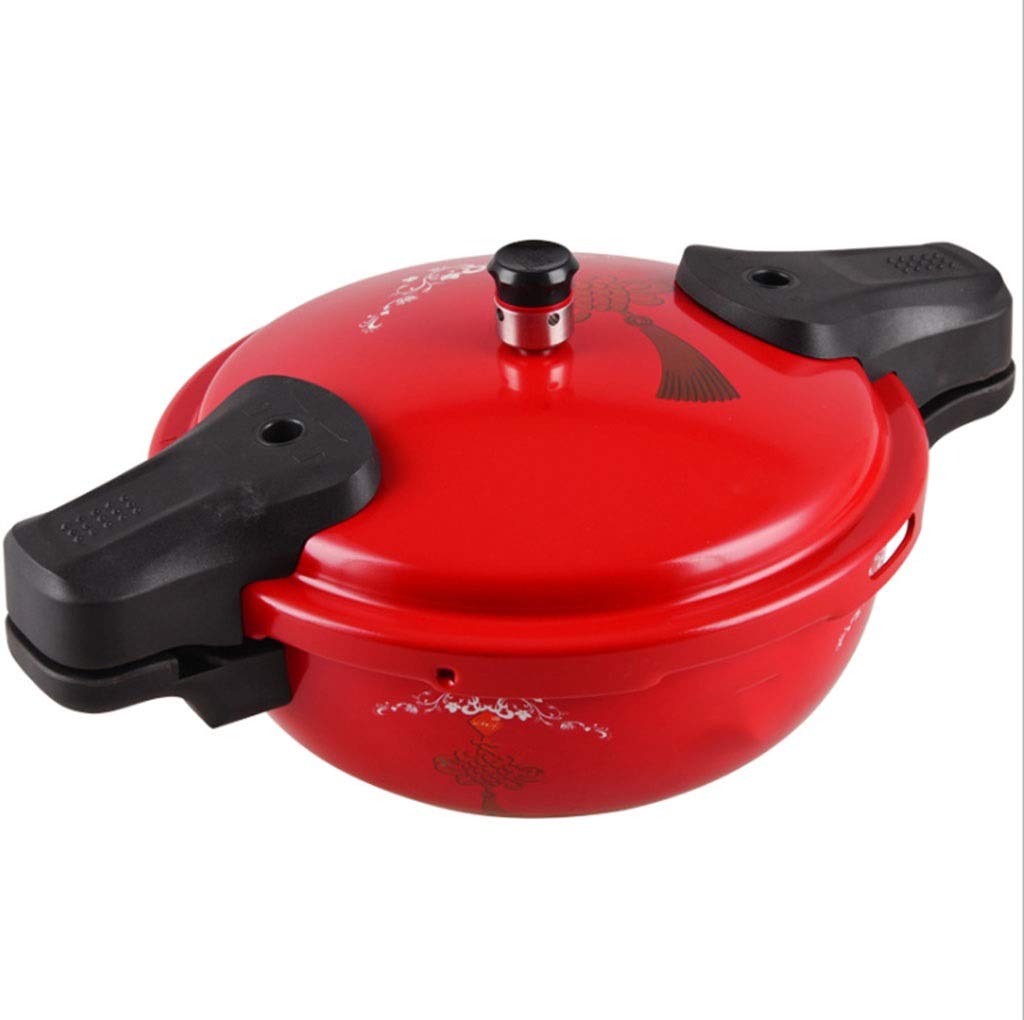 Premium Aluminum Alloy Low Pressure Cooker - 2.4L Mini Explosion-Proof Multi-Function Fast Cooking Pot for Induction Stove (Red) - Perfect for Camping, Dorm Cooking & Small Kitchen Spaces