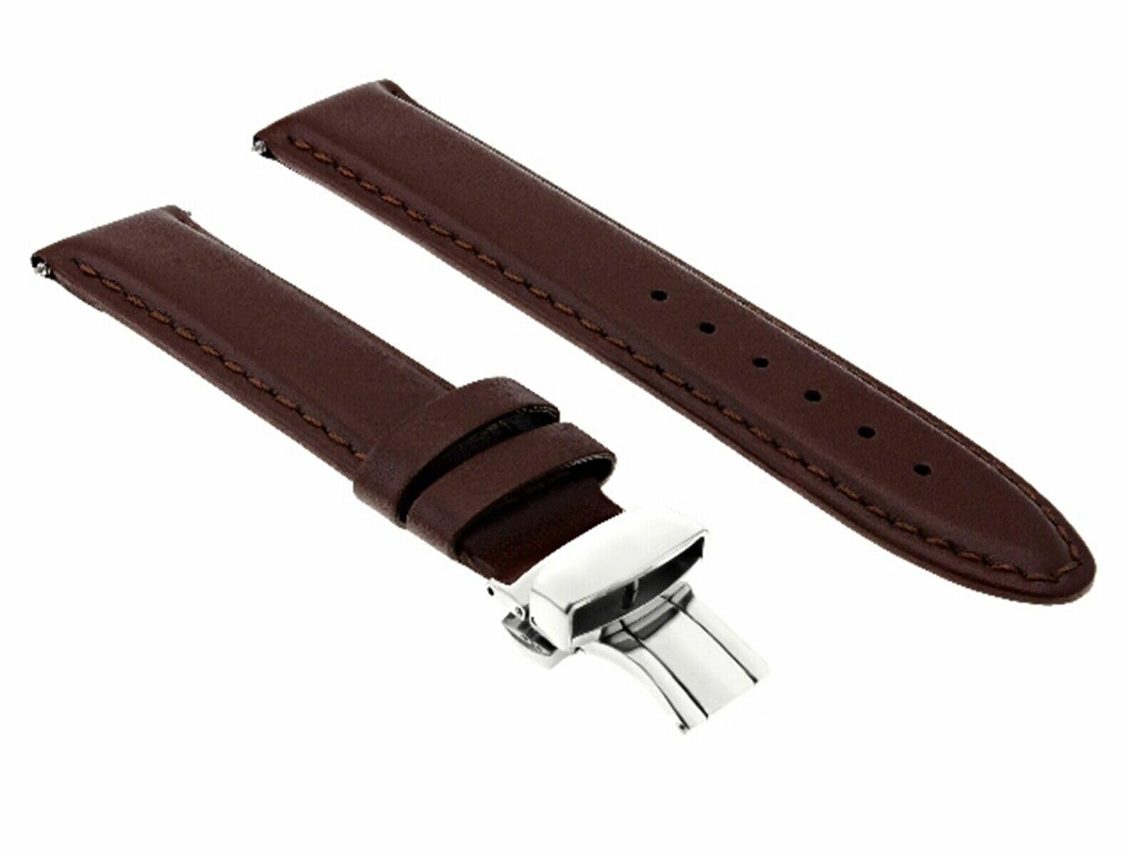 22mm Genuine Leather Watch Band Strap - Smooth Light Brown Replacement Strap Compatible with Breitling Avenger (Butterfly Clasp) | Premium Watch Accessory for Men, Business & Casual Wear