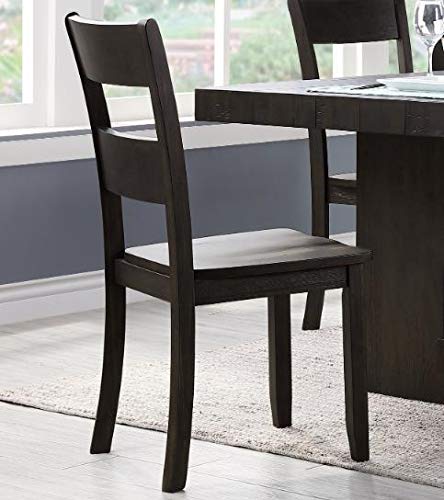 Stylish 2-Piece Wooden Dining Chairs with Scooped Seat & Ladder Back - 225lb Capacity - Perfect for Kitchen, Dining Room & Small Space Decor