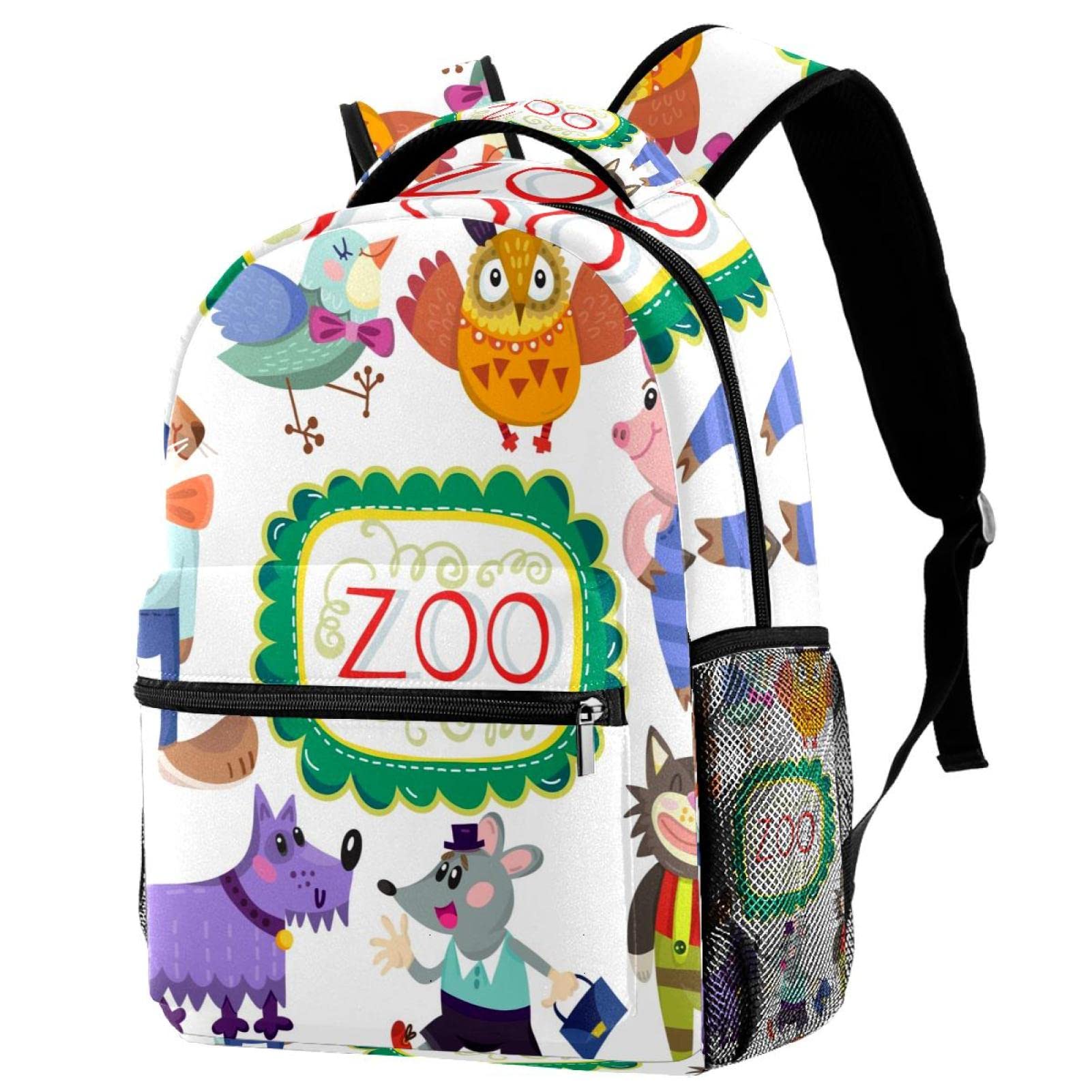 Zoo Animals Backpack for Kids, Girls & Boys - Large Travel Daypack, School Bookbag, Durable Casual Backpack for Women - Perfect for School, Travel, Hiking & Outdoor Adventures
