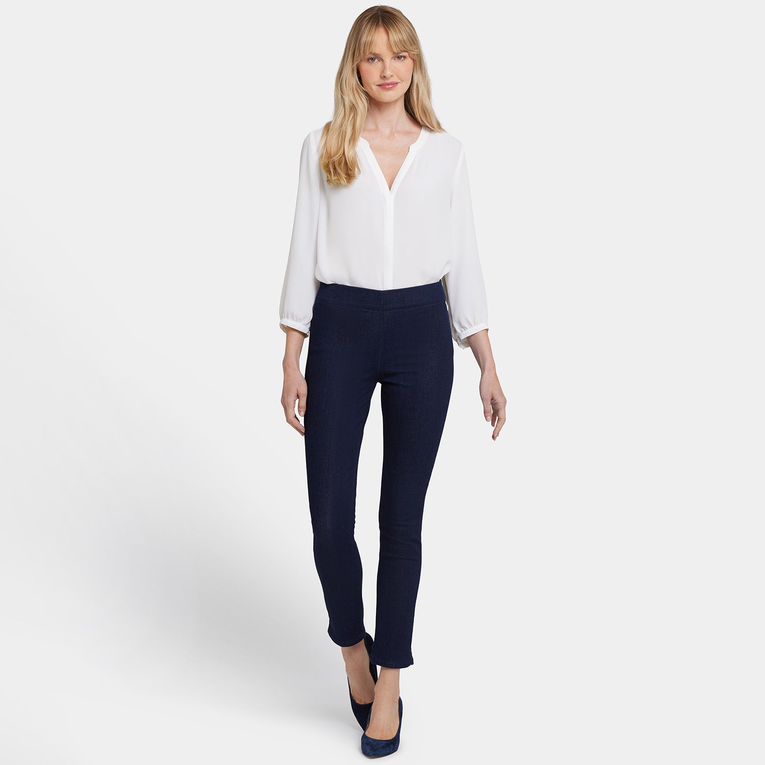 Alina Skinny Ankle Pull On Jeans for Women - Stretch Denim Pants with Rinse Wash | Perfect for Casual Wear, Office & Date Nights