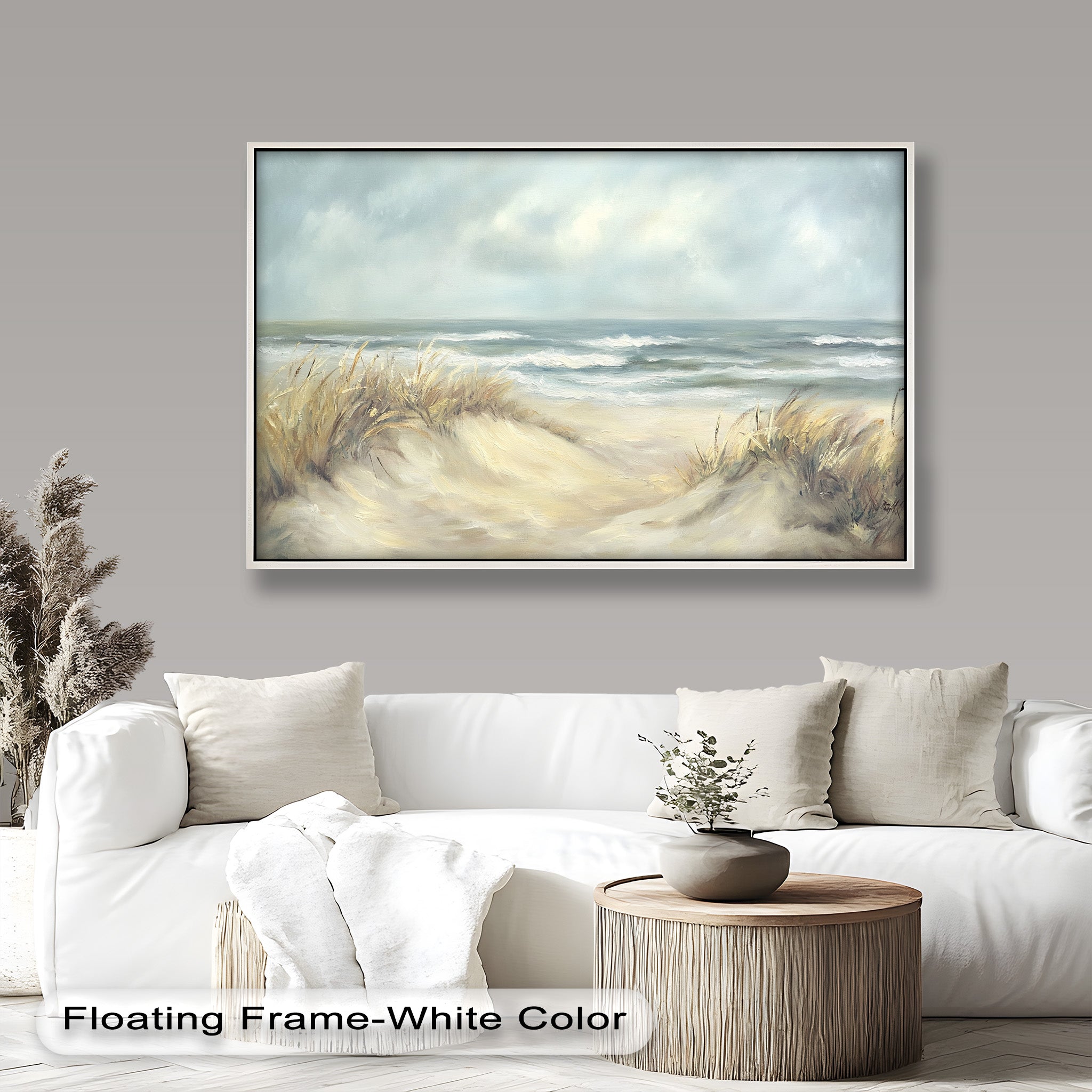 Coastal Dune Serenity - Hand Painted Beach Scene Oil Canvas Artwork for Living Room, Bedroom & Office Wall Decor | Ocean Landscape Painting | Coastal Home Decor Gift