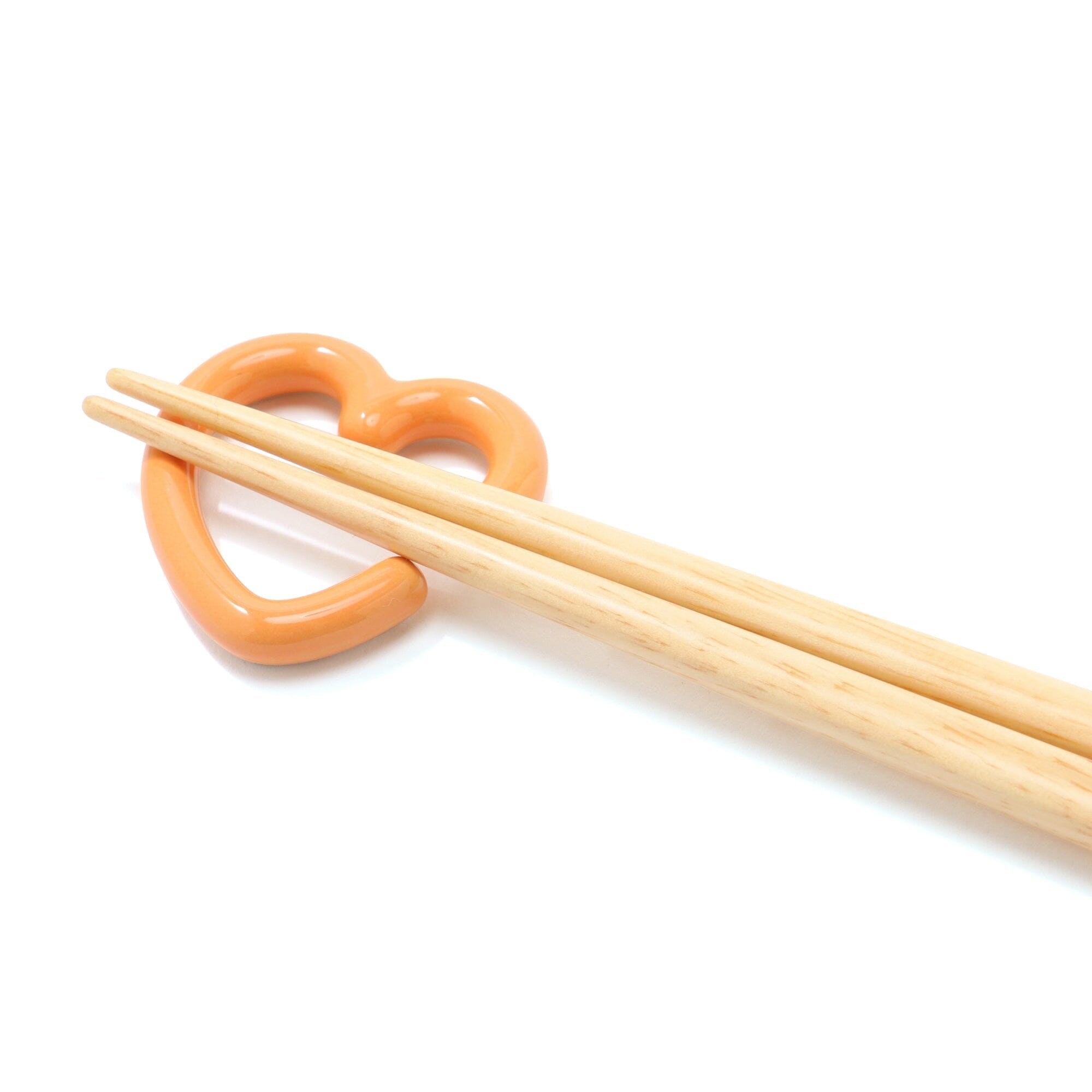 Orange Heart-Shaped Chopstick Rest - Elegant Tableware for Sushi, Asian Cuisine & Home Dining Decor