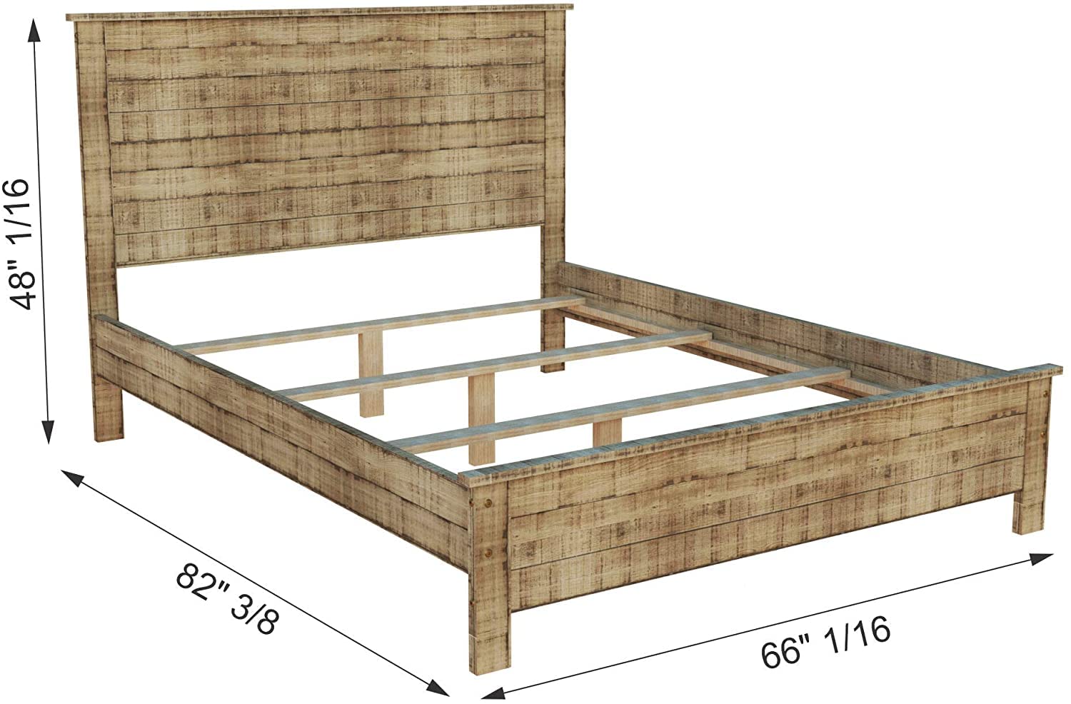 Solid Wood Twin Bed Frame with Headboard - Heavy Duty Modern Rustic Twin Size Bed Frame for Kids & Teens (Box Spring Required) | Perfect for Bedrooms, Guest Rooms & Dormitories