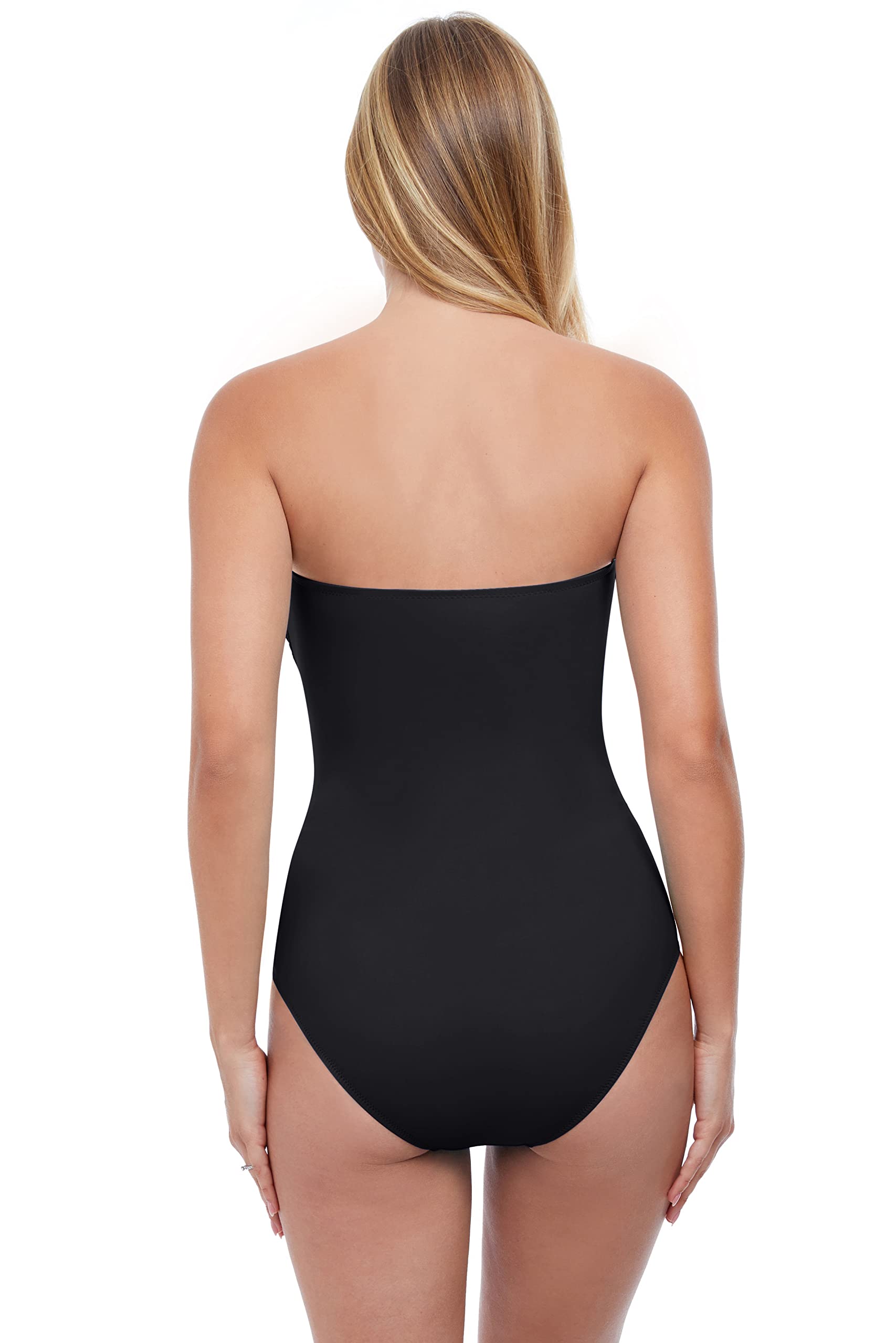Profile by Gottex Women's Solid Twist Front Bandeau One Piece Swimsuit | Sexy Monokini Bathing Suit for Beach & Pool | Perfect for Vacation, Swimwear, and Summer Fashion