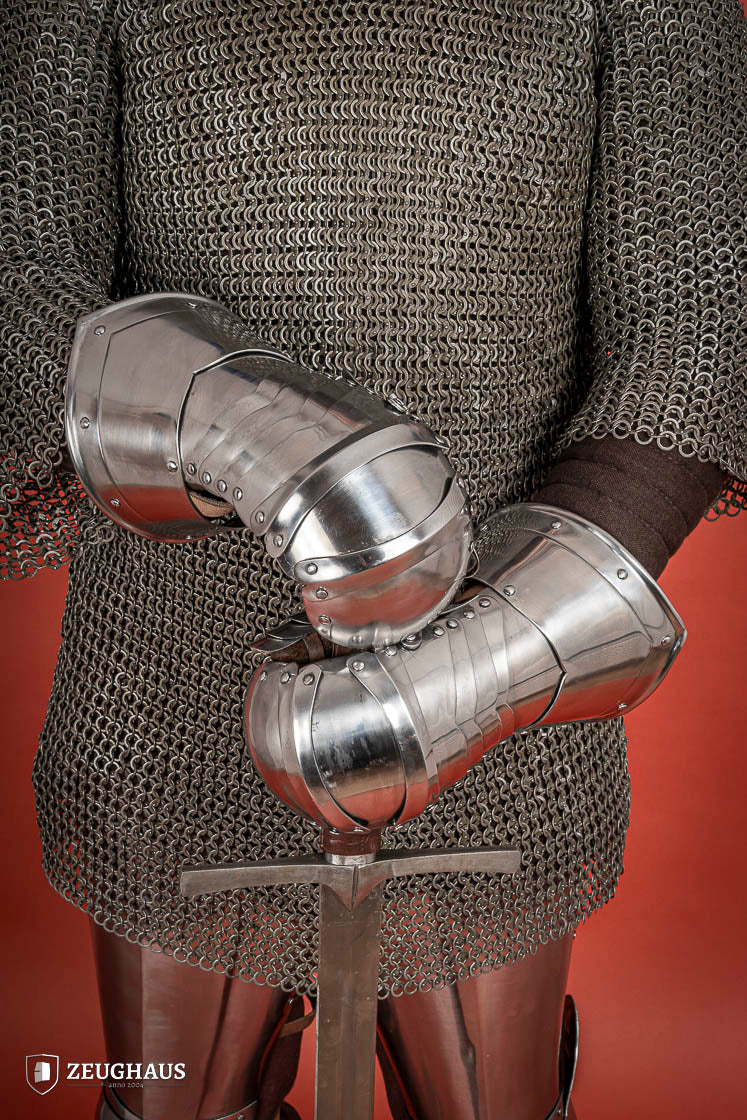 1.6mm Polished Stainless Steel Mitten Gauntlets - Durable Hand Protection for Medieval Reenactment, LARP & Cosplay