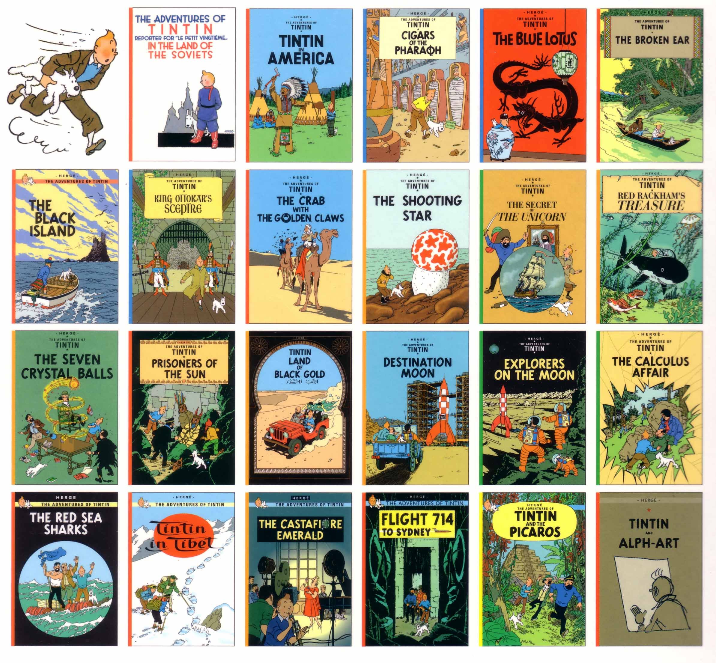 The Adventures of Tintin by Hergé - Complete 21-Book Set (1991 Edition) | Classic Comic Book Collection for Kids & Adults | Perfect for Gifts, Reading & Comic Book Enthusiasts