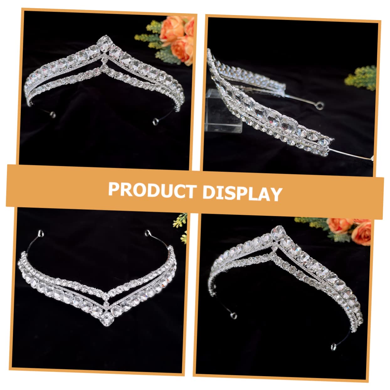 3PCS Elegant Rhinestone Crown Tiara Set for Women & Girls - Crystal Bridal Headpiece for Weddings, Birthdays, Parties - Sparkling Zinc Alloy Hair Accessories for Princess, Fairy, Prom, Pageant, and Special Occasions