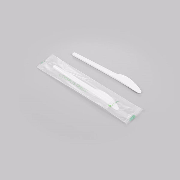 Eco-Friendly Compostable White CPLA Plastic Knives - Heat Resistant, 6.5 Inch, 250 Count Box - Perfect for Parties, Picnics & Catering Events