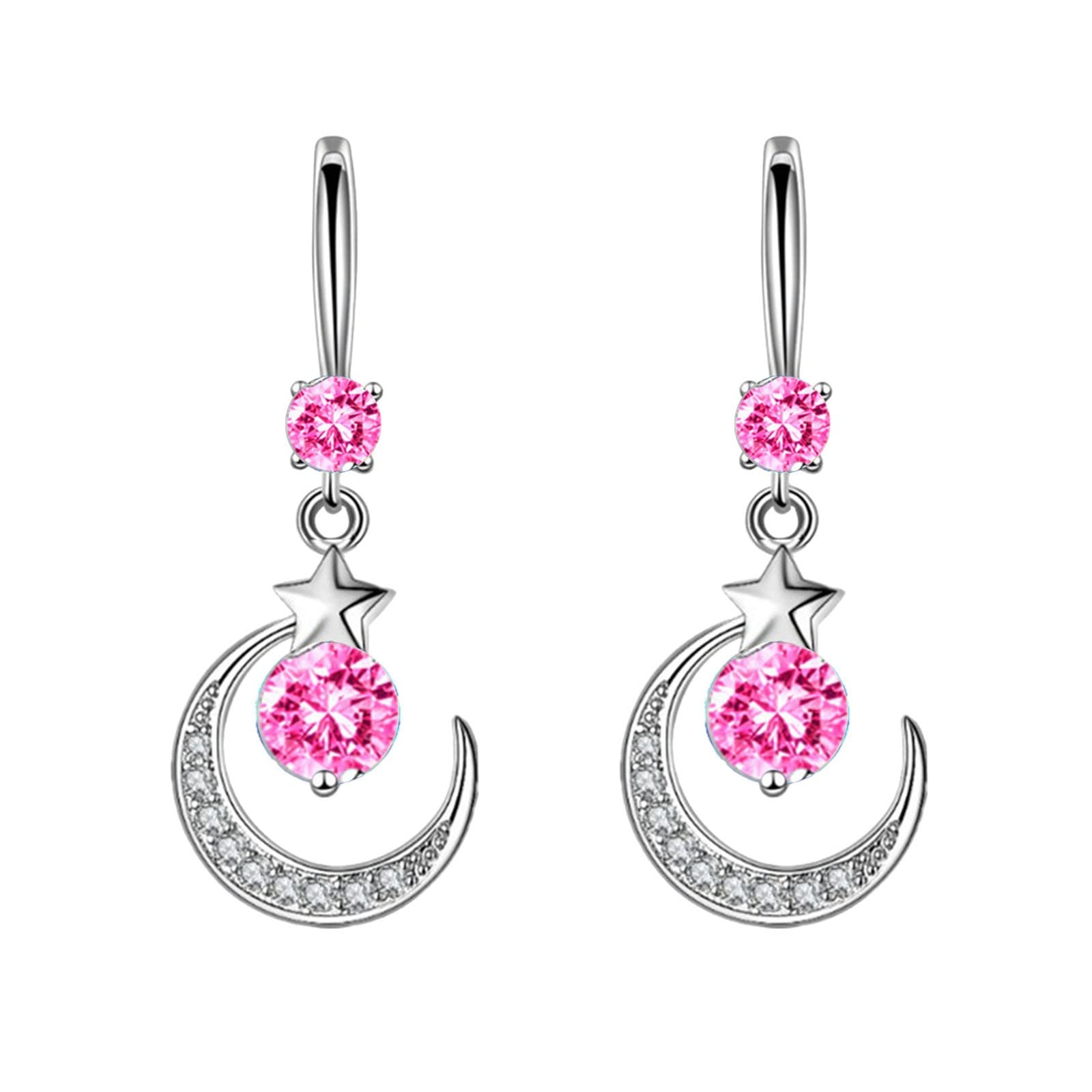 Star Mythology Moon Water Drop Earrings - Elegant Rhinestone Dangle Earrings for Women, Gold Hoop Copper Earrings | Perfect for Evening Parties, Weddings & Special Occasions