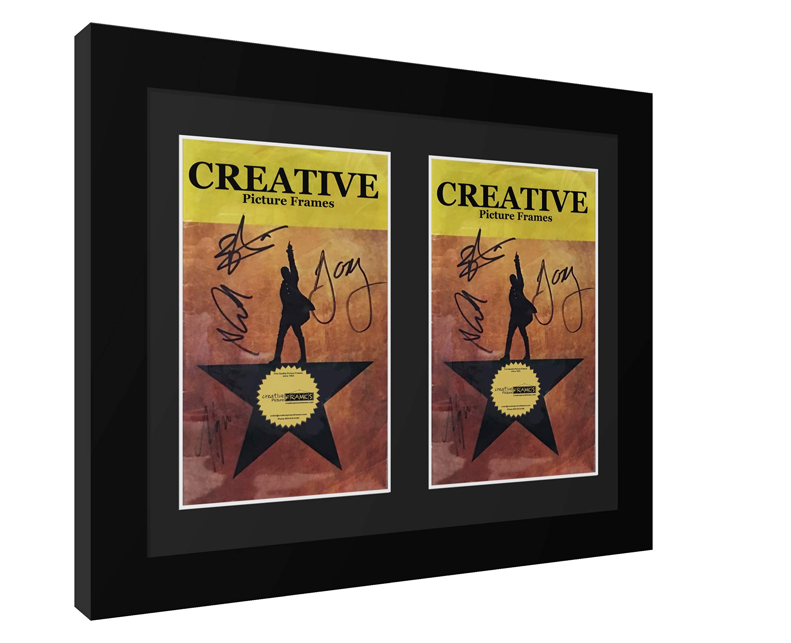 11x14 Black Double Theatre Bill Picture Frame with Matting - Hanger & Stand Included - Perfect for Movie Posters, Playbills & Memorabilia Display