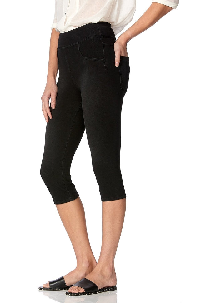 HUE Game Changing High Rise Capri Leggings for Women - Comfortable Workout & Yoga Pants, Perfect for Gym, Running & Everyday Wear