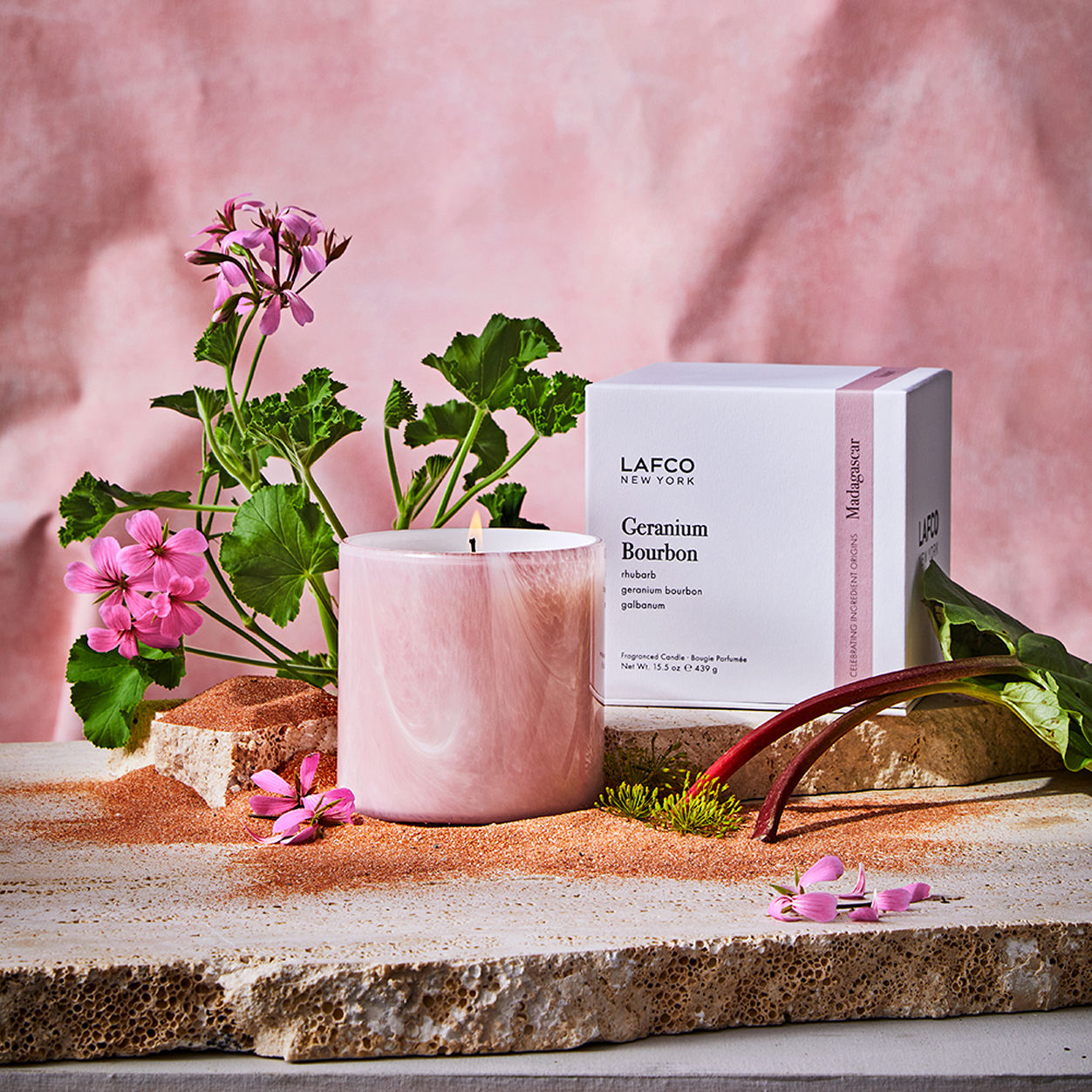 Geranium Bourbon Signature Candle - Handmade Soy Wax Scented Candle for Home, Spa & Romantic Ambiance
