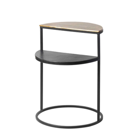 Hayes 2-Tier Metal Side Table - End Table for Living Room, Bedroom & Outdoor Use - Modern Small Accent Table with Sturdy Steel Frame