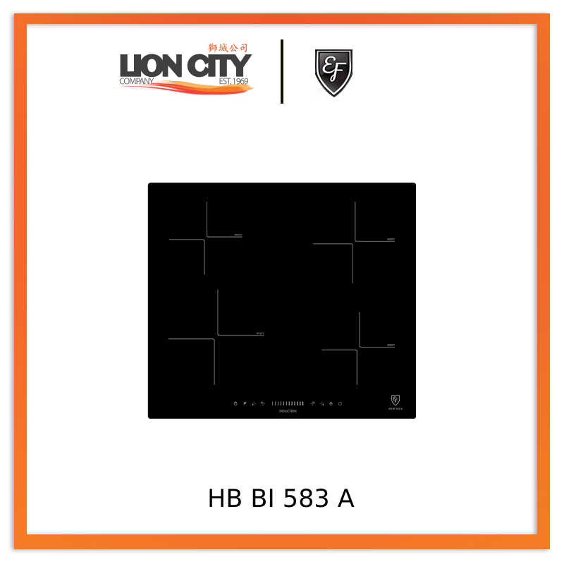 EF HB BI 583 A 60cm Built-In Ceramic Induction Hob - Modern Kitchen Appliance for Fast & Efficient Cooking | Perfect for Home Chefs & Small Kitchens