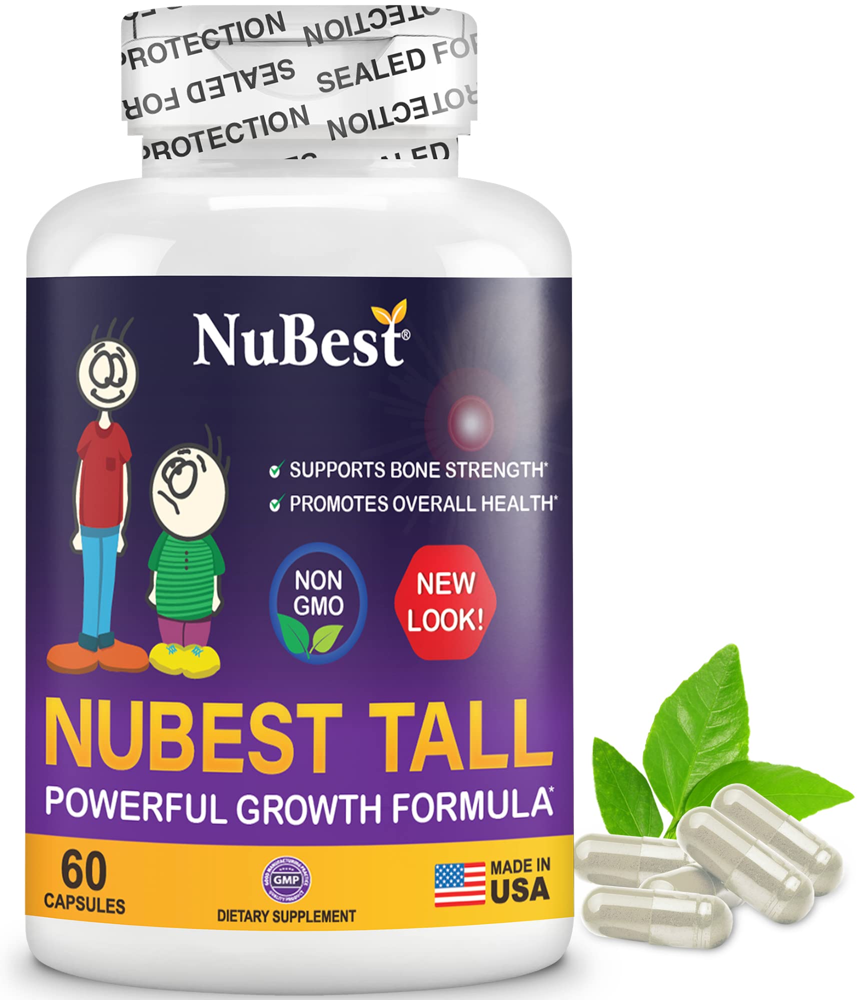 NuBest Tall Height Growth Supplement for Kids - 60 Capsules & 90 Chewable Tablets Bundle (Ages 2-9) - Natural Height Booster to Support Growth & Development - Perfect for Active Children, Sports, and School Activities