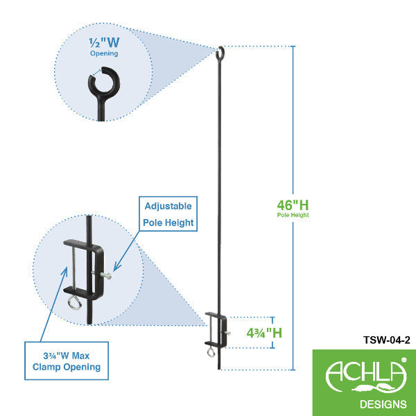 Sturdy O Hook Railing Pole for Outdoor String Lights - Perfect for Patio, Garden, and Backyard Decorations