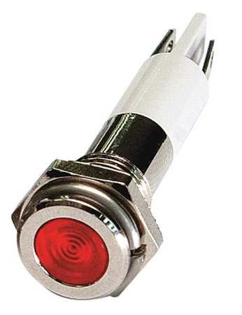 24VDC Red Flat Indicator Light - Industrial LED Panel Mount Signal Lamp for Control Panels & Machinery