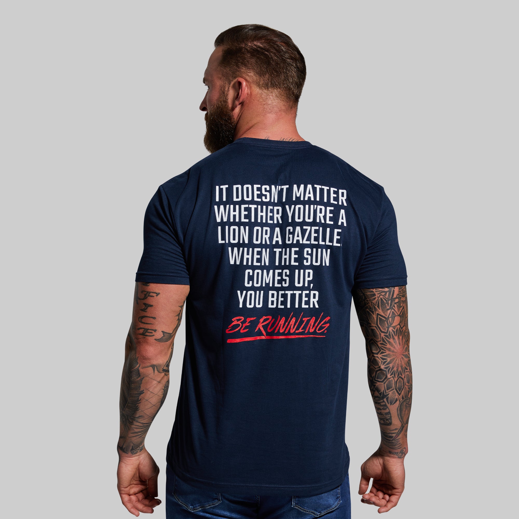 Modern Savage Graphic T-Shirt for Men - Comfortable Cotton Tee in Midnight Navy - Casual Wear & Street Style Outfit