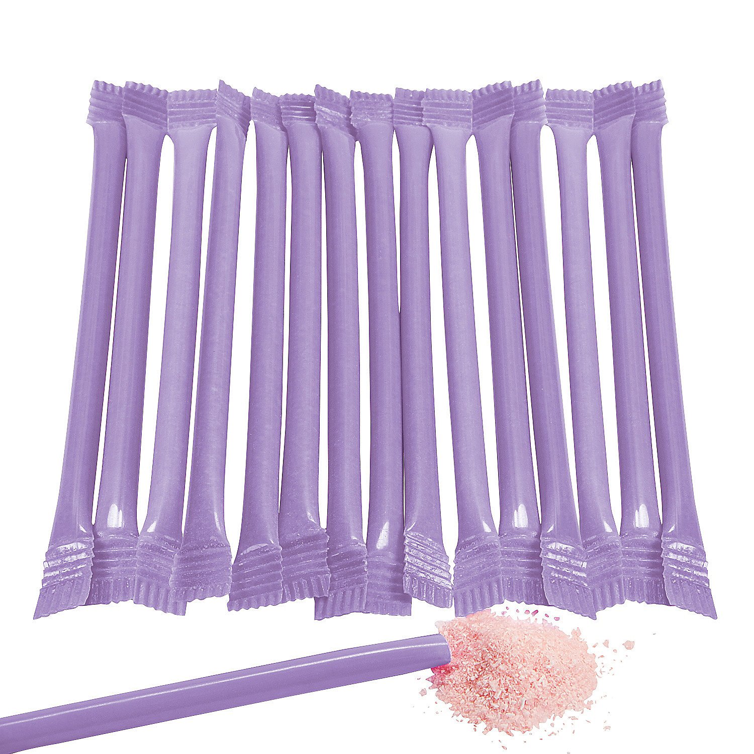 Bulk Set of 240 Candy Filled Straws Powder Sticks - Purple Fun Party Supplies for Gender Reveal, Wedding, Baby Shower & Buffet Decorations - Perfect for Dessert Tables, Candy Buffets & Special Events