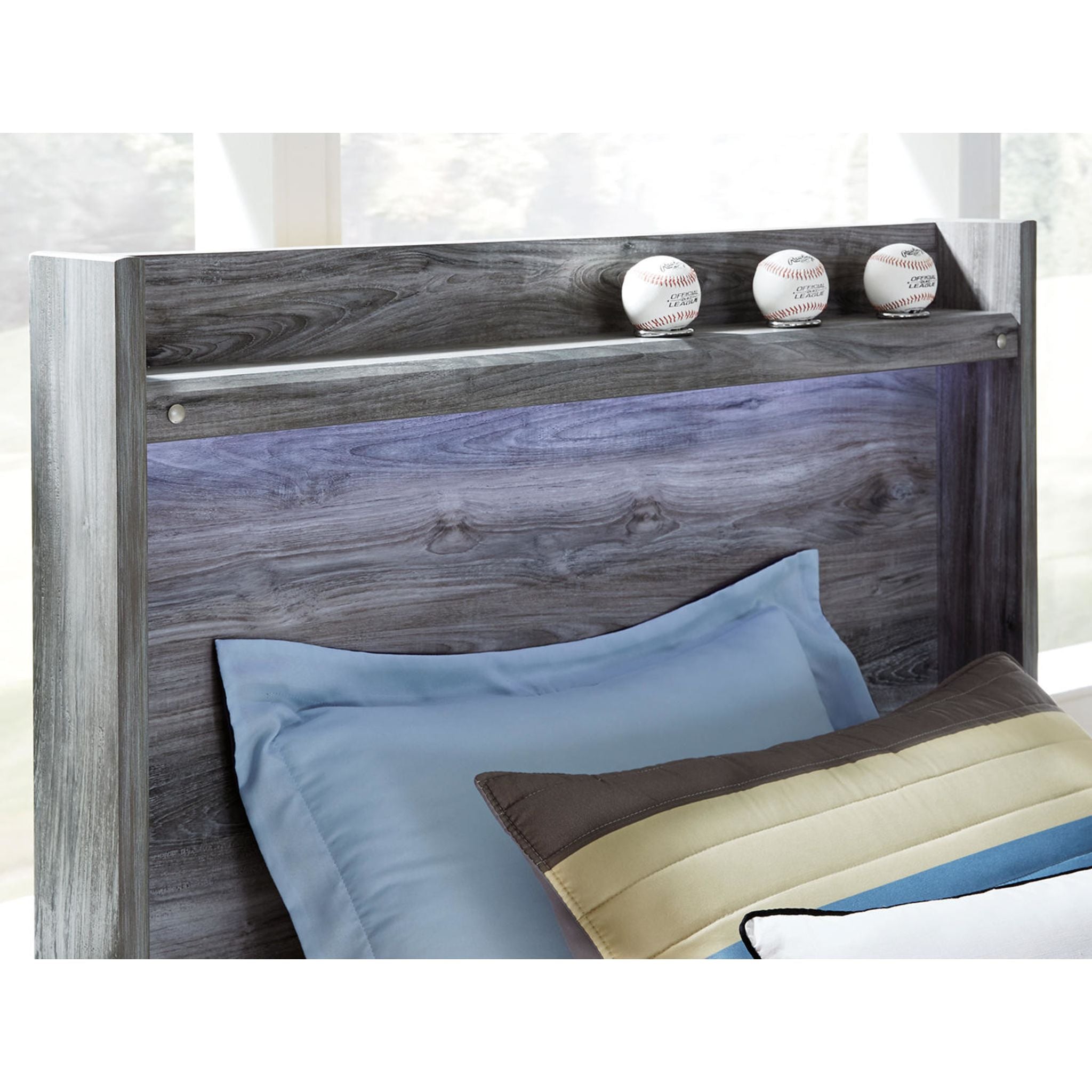 Baystorm Twin Panel Headboard - Gray Upholstered Bed Frame Headboard for Bedroom Decor | Perfect for Guest Rooms, Dorms & Apartment Furniture