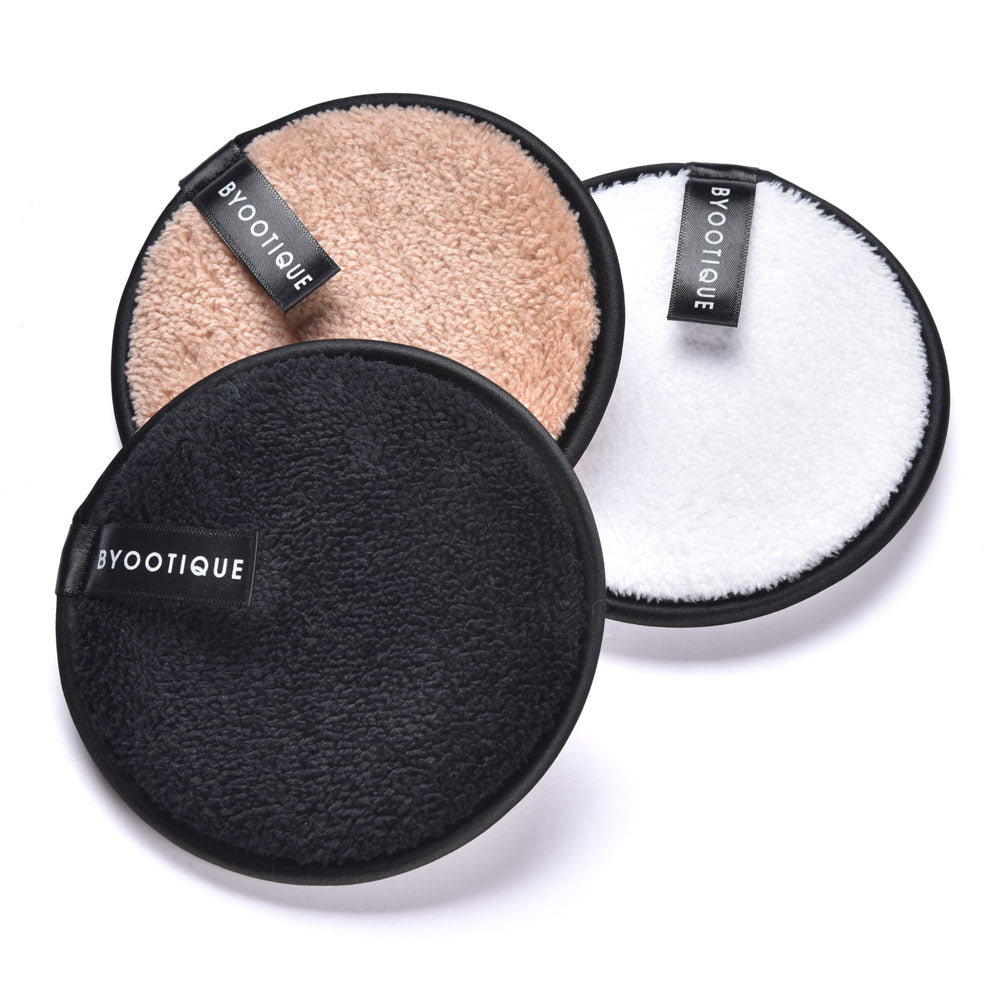 Organic Bamboo Reusable Makeup Remover Pads - Eco-Friendly Washable Cotton Rounds for Face Cleansing (Pack of 3) - Perfect for Travel, Daily Skincare & Zero Waste Beauty Routine