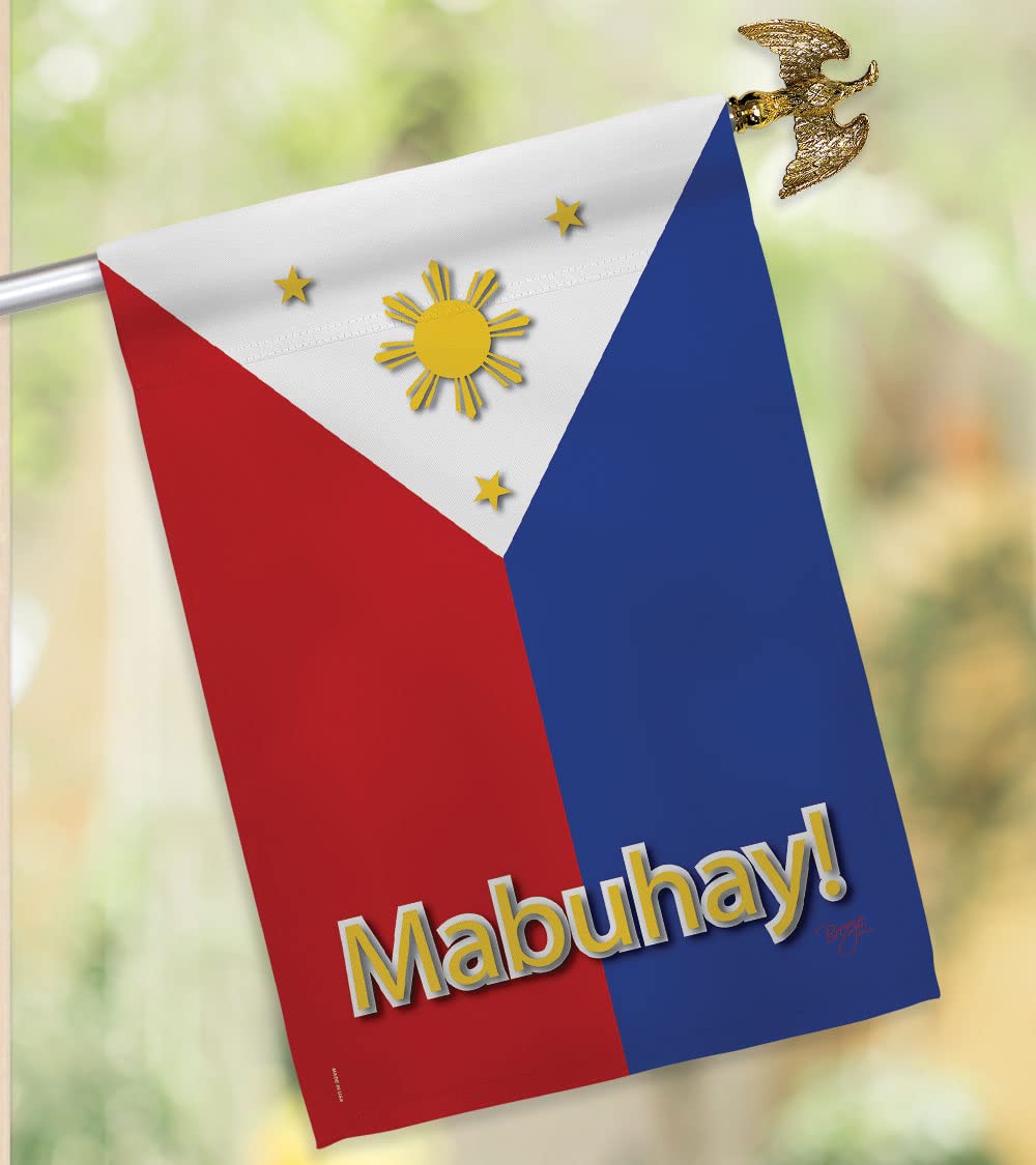 Philippines National Flag Set 28x40in w/Flagpole - Breeze Decor for Home & Garden