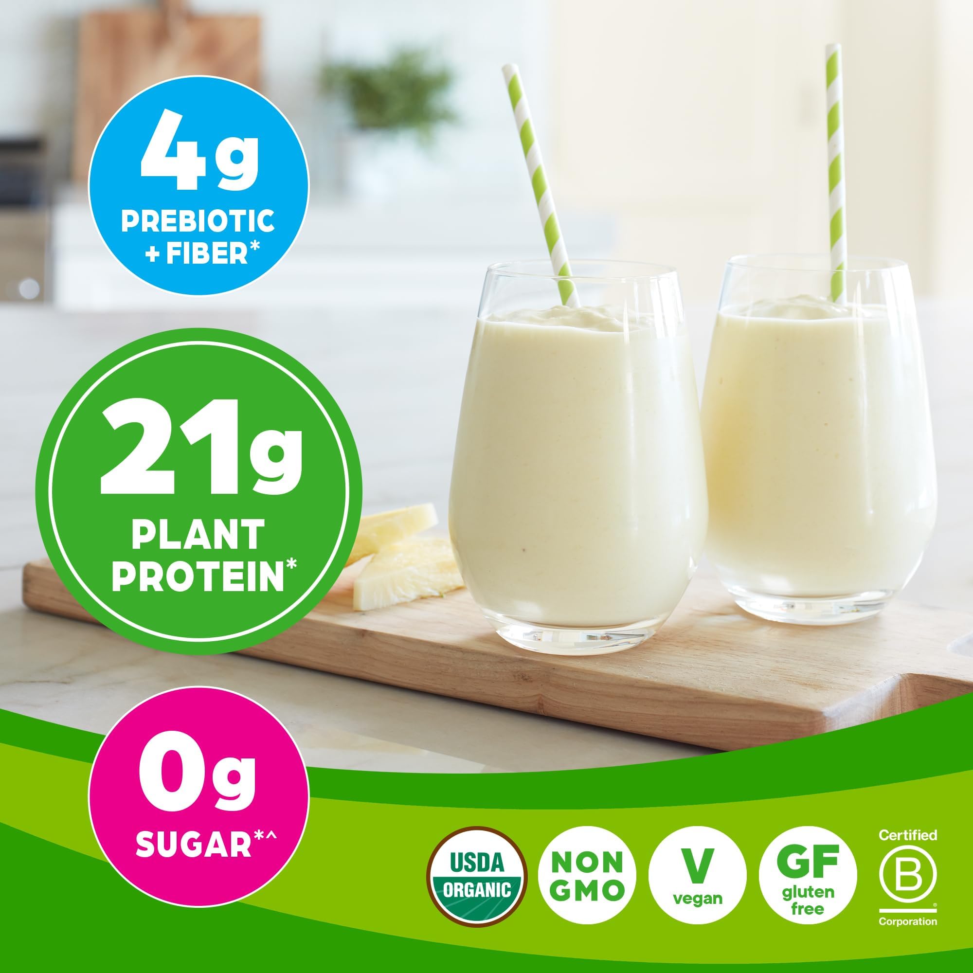 Orgain Organic Unflavored Vegan Protein Powder - 21g Plant-Based Protein, Dairy Free, Gluten Free, No Sugar Added, Soy Free, Non-GMO, 1.59 lb | Perfect for Smoothies, Baking & Post-Workout Recovery (Packaging May Vary)