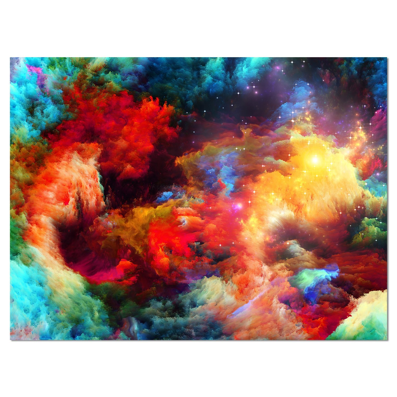 Fractal Paint Fusion Contemporary Art Canvas Print - Modern Abstract Wall Decor for Living Room, Bedroom & Office | High-Quality Home & Office Artwork
