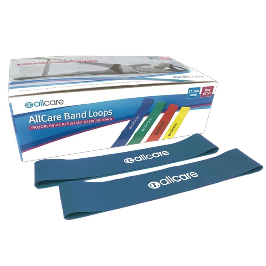 66Fit AllCare Resistance Band Loops - 27.5cm Exercise Bands for Strength Training, Physical Therapy & Home Workouts (Box of 50) - Perfect for CrossFit, Yoga, Pilates & Rehabilitation