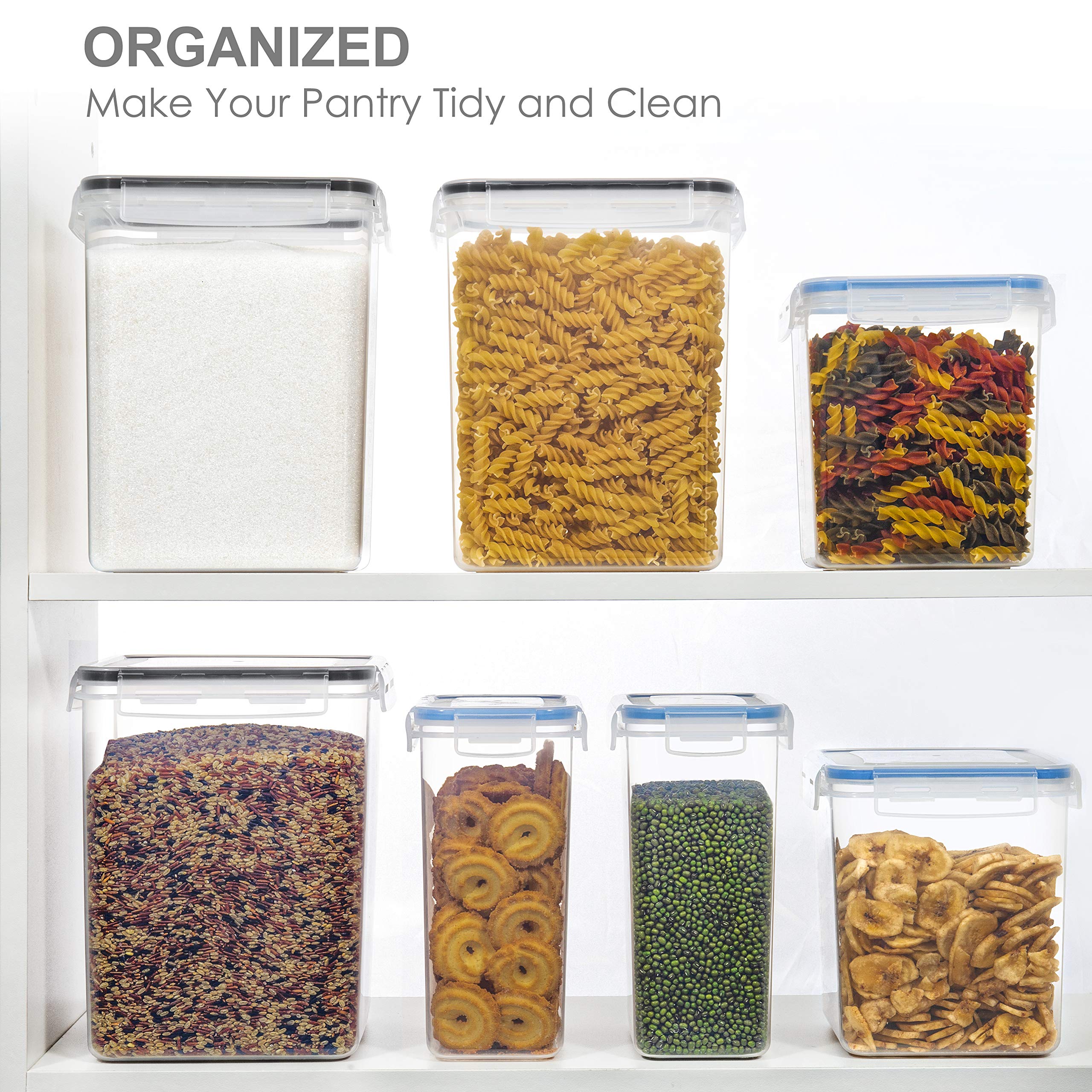 6.5L (5.9 Quart) Airtight Food Storage Containers with Lids - 2 Pack BPA-Free Plastic Canisters for Flour, Sugar, Baking Supplies & Dry Food | Perfect for Kitchen Pantry Organization & Bulk Food Storage