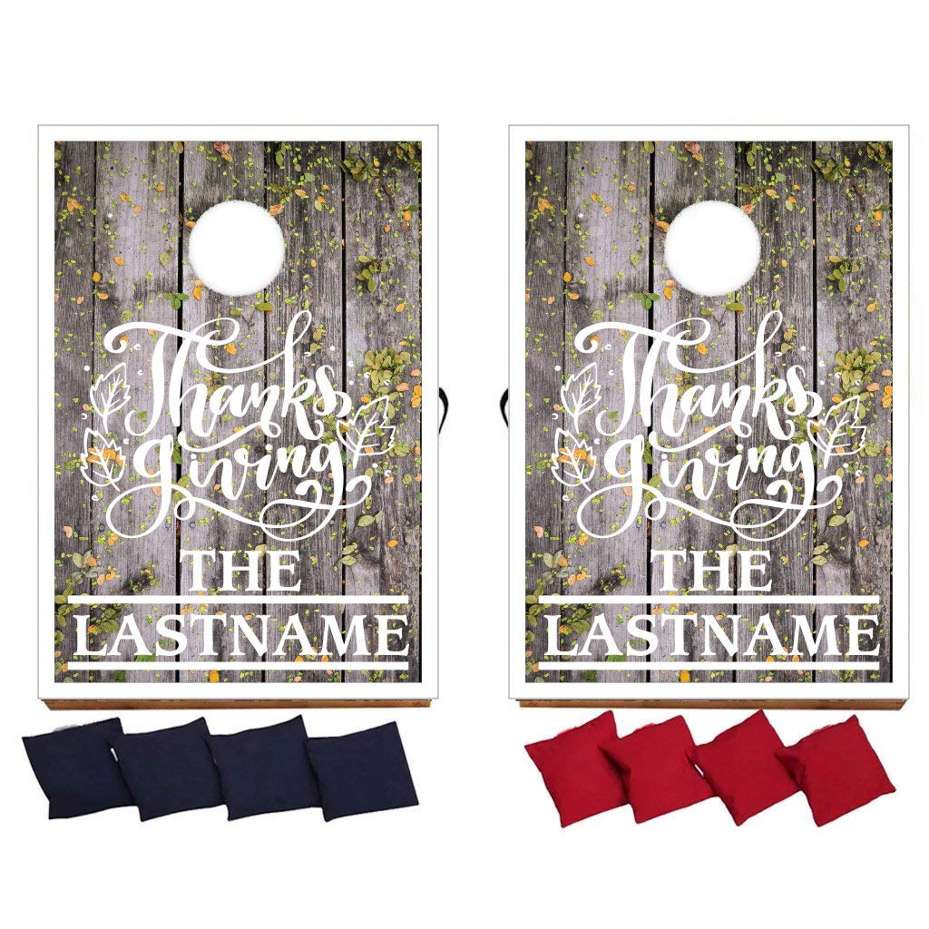 VictoryStore Thanksgiving Cornhole Game Set with 8 Bean Bags - Outdoor Lawn Party Game for Thanksgiving, Family Gatherings & Holiday Events