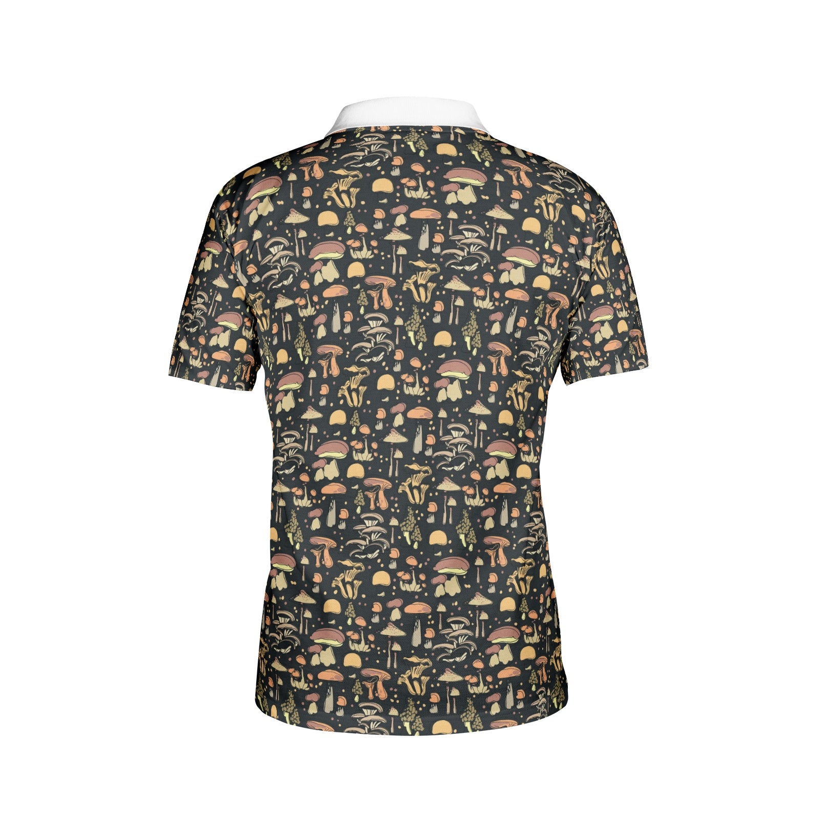 Men's Mushroom Print Polo Shirt - Stylish All Over Printed Casual Shirt for Summer Outfits, Golf, and Outdoor Activities