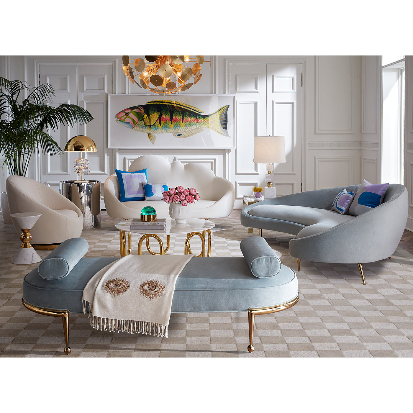 Checkerboard Hand Loomed Rug - Non-Slip Bohemian Style Area Rug for Living Room, Bedroom, Nursery - Perfect for Home Decor & Cozy Spaces