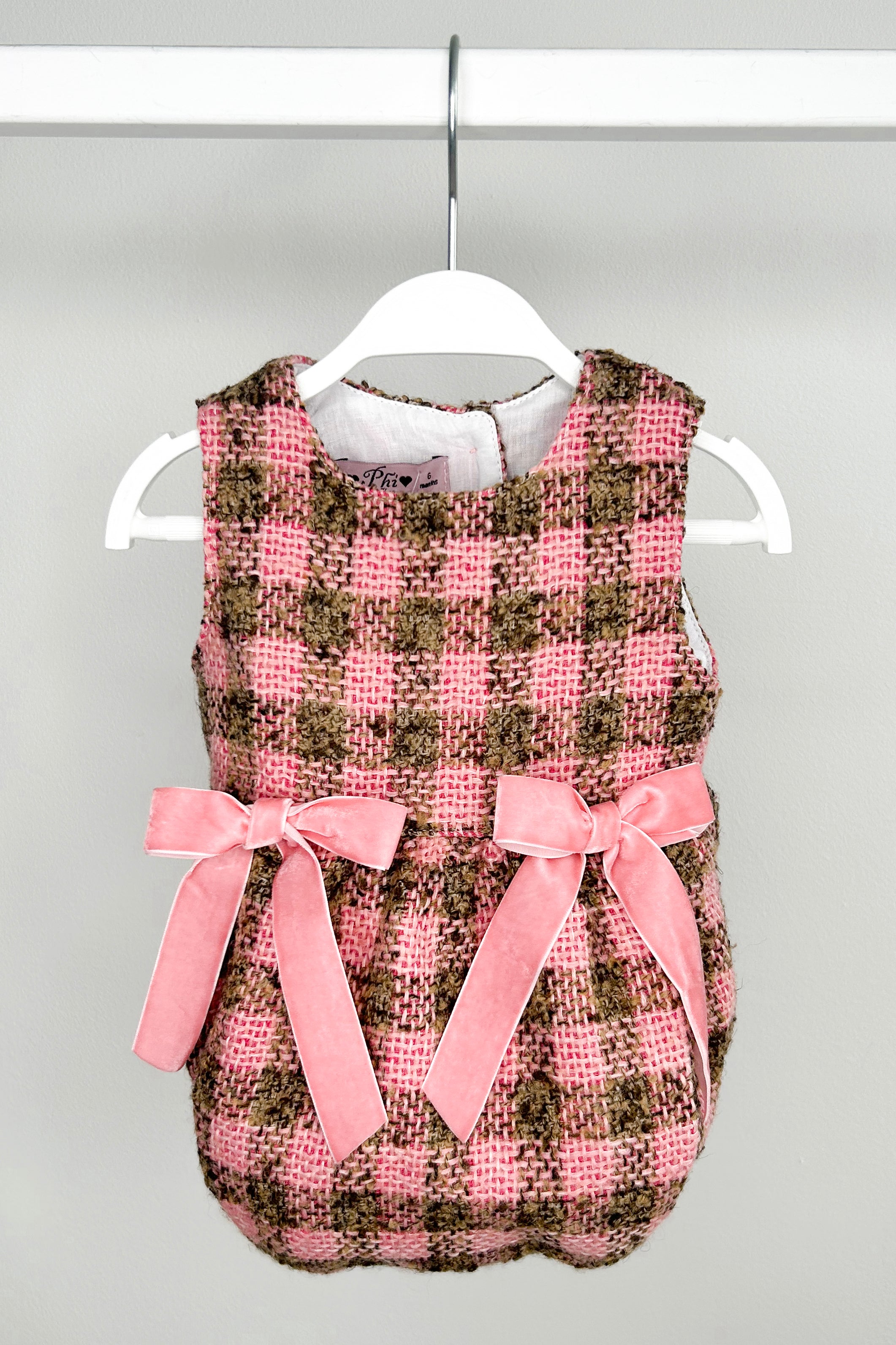 Thalia Pink & Beige Tweed Romper for Women - Stylish Jumpsuit with Pockets | Perfect for Brunch, Date Night & Summer Outfits