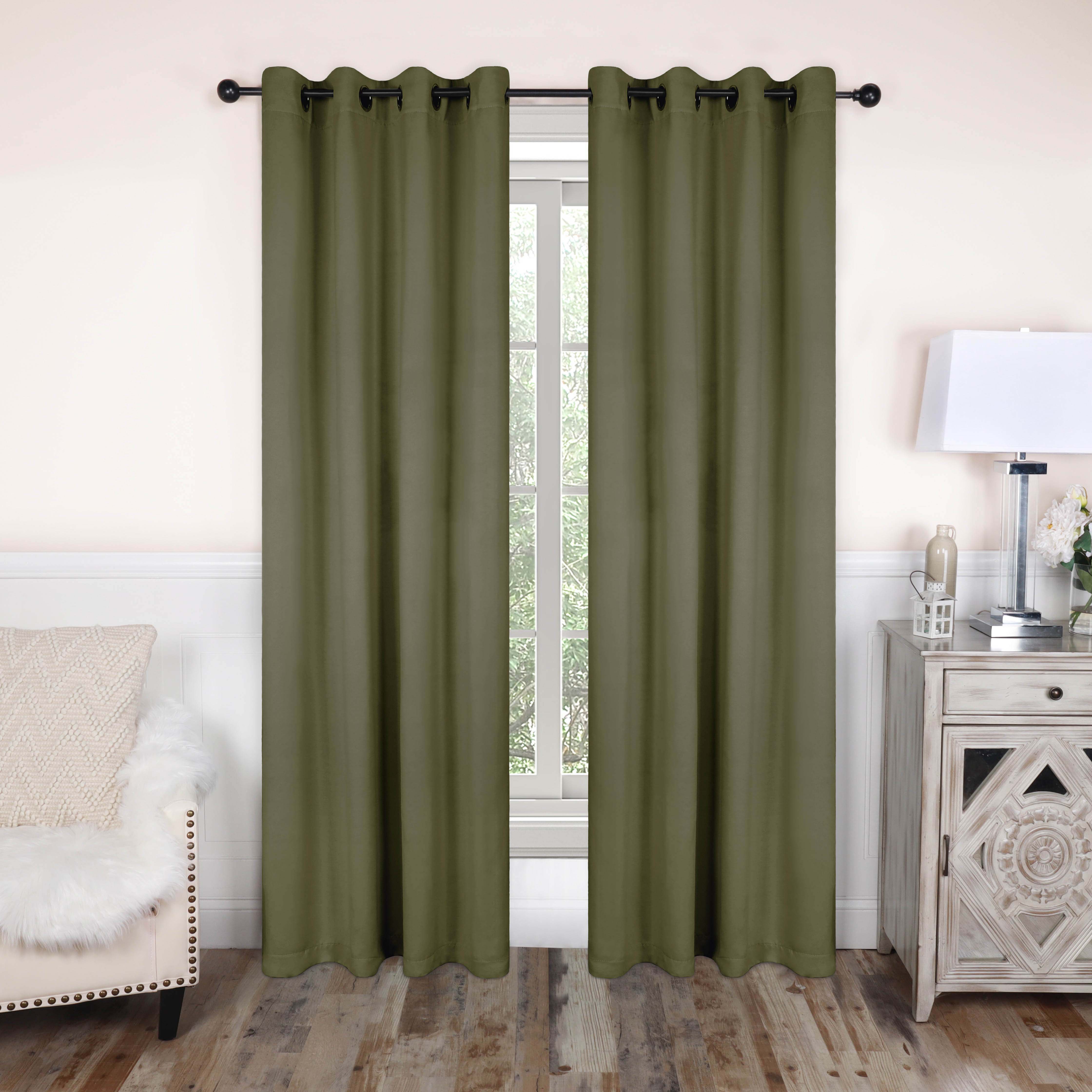 Blackout Curtains with Grommet Top - Solid Classic Modern Window Treatment for Bedroom & Living Room - Noise Reducing & Light Blocking for Better Sleep