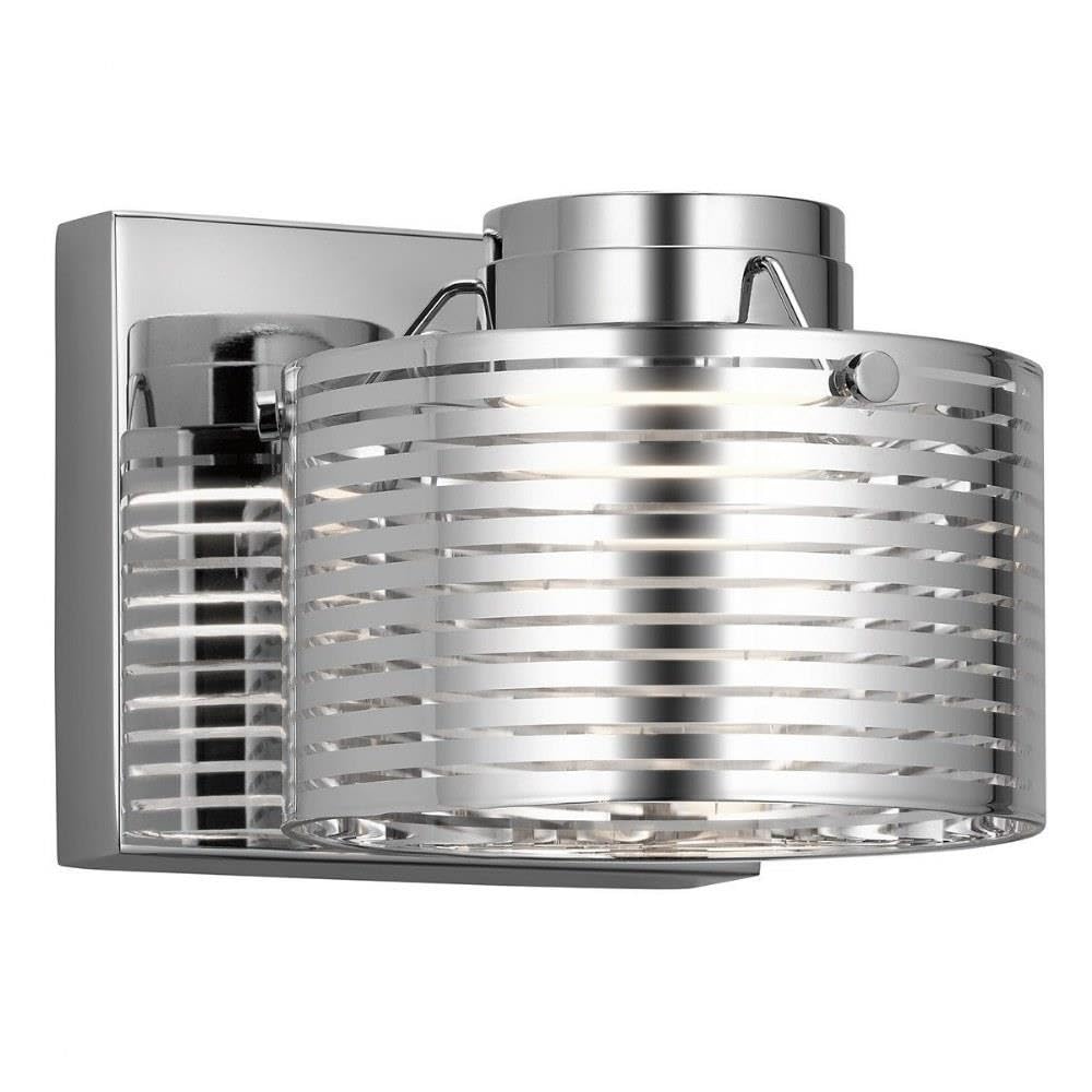 Elan 85054CH Santora 1-Light LED Wall Sconce in Chrome Finish - Modern Lighting for Bedroom, Hallway, and Living Room Decor