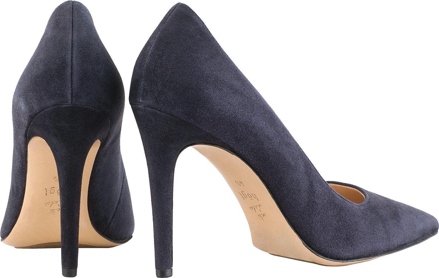 HOGL Women's Navy Blue Suede Stiletto Heels - Elegant High Heel Pumps for Office, Party & Evening Wear | Comfortable Dress Shoes for Women