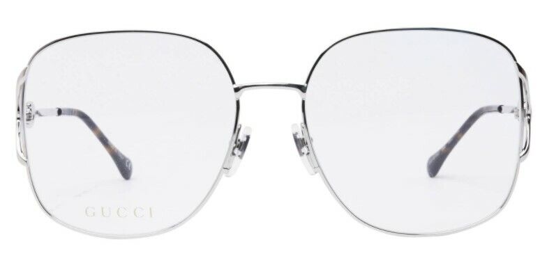 Gucci GG 1019O 002 Silver Metal Oversized Square Women's Eyeglasses | Fashion Sunglasses for Women | Perfect for Outdoor Activities, Travel & Everyday Wear