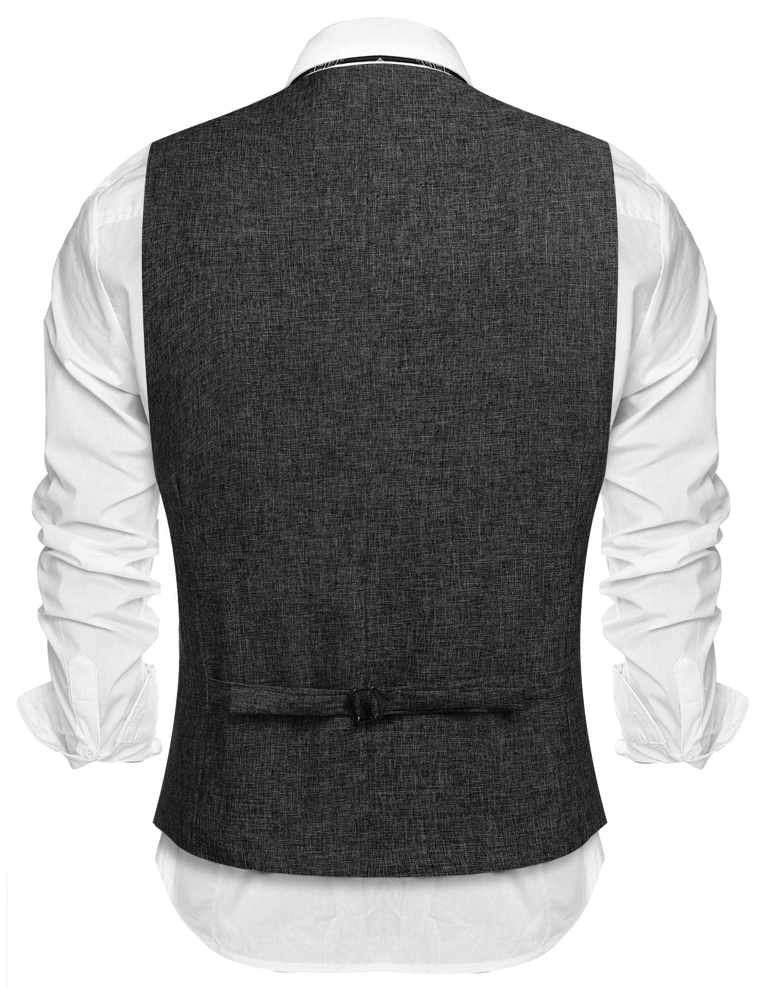 COOFANDY Men's Slim Fit Casual Business Vest - Lightweight Waistcoat for Office, Wedding & Formal Events | Breathable & Comfortable Suit Vest for Professional & Smart Casual Outfits