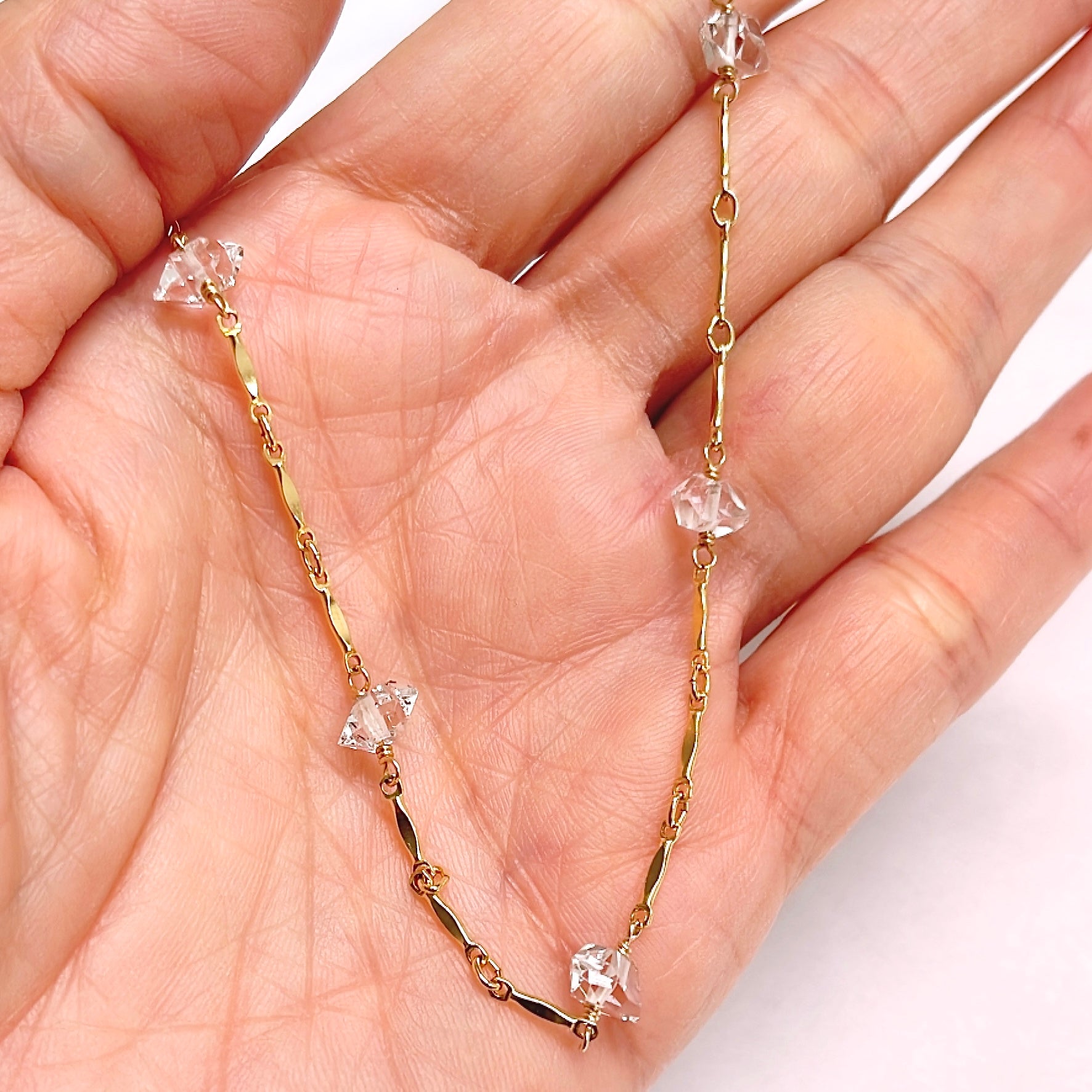 Natural Herkimer Diamond Necklace NORI (N425) - Elegant Crystal Jewelry for Women, Perfect Gift for Birthdays & Anniversaries