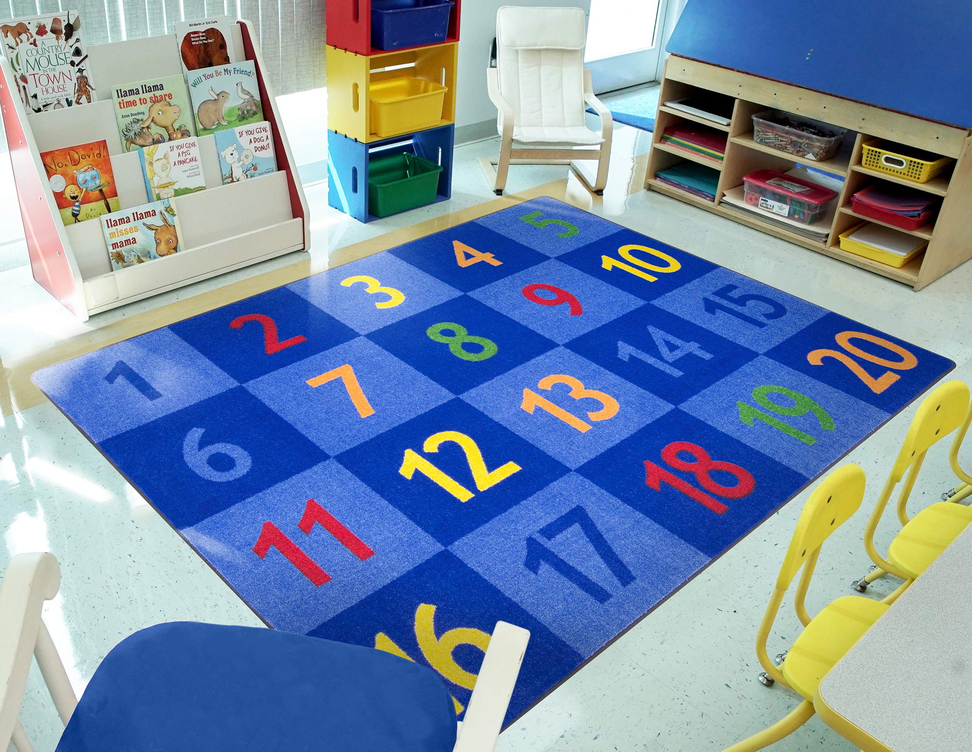 Joy Carpets Kid Essentials Time to Count Educational Area Rug - Multi-Color 7'8