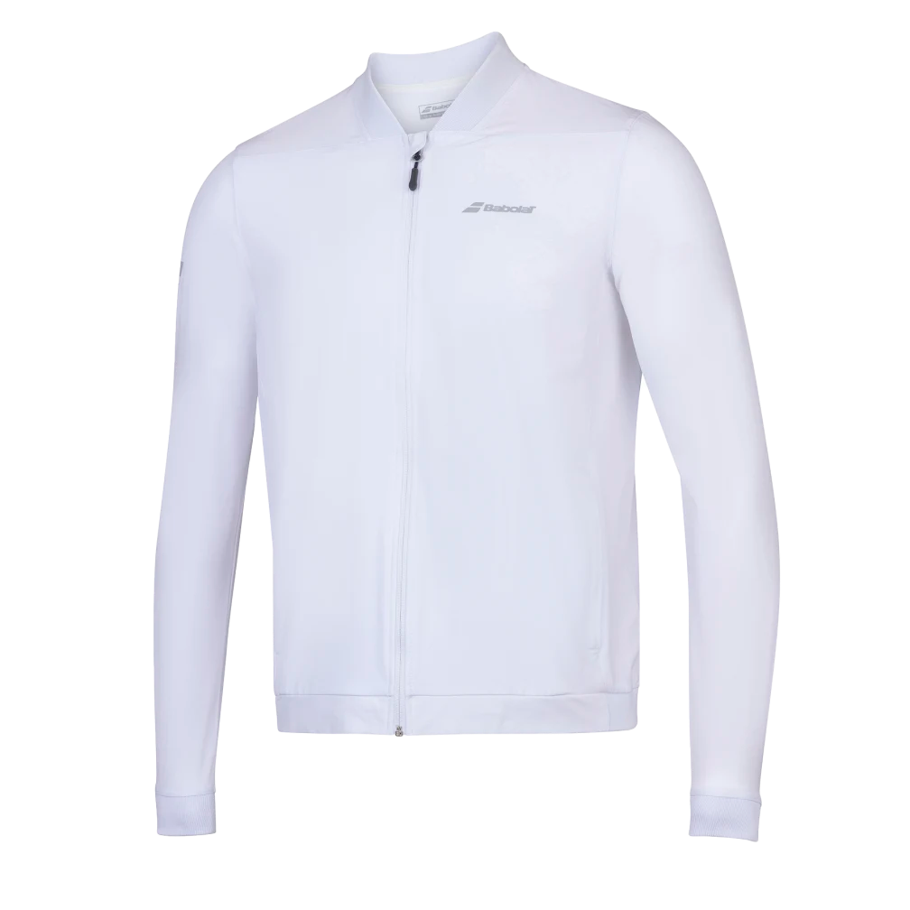 Babolat Junior Play Jacket - White | Kids Tennis Jacket for Boys & Girls | Lightweight & Breathable for Outdoor Sports & Training