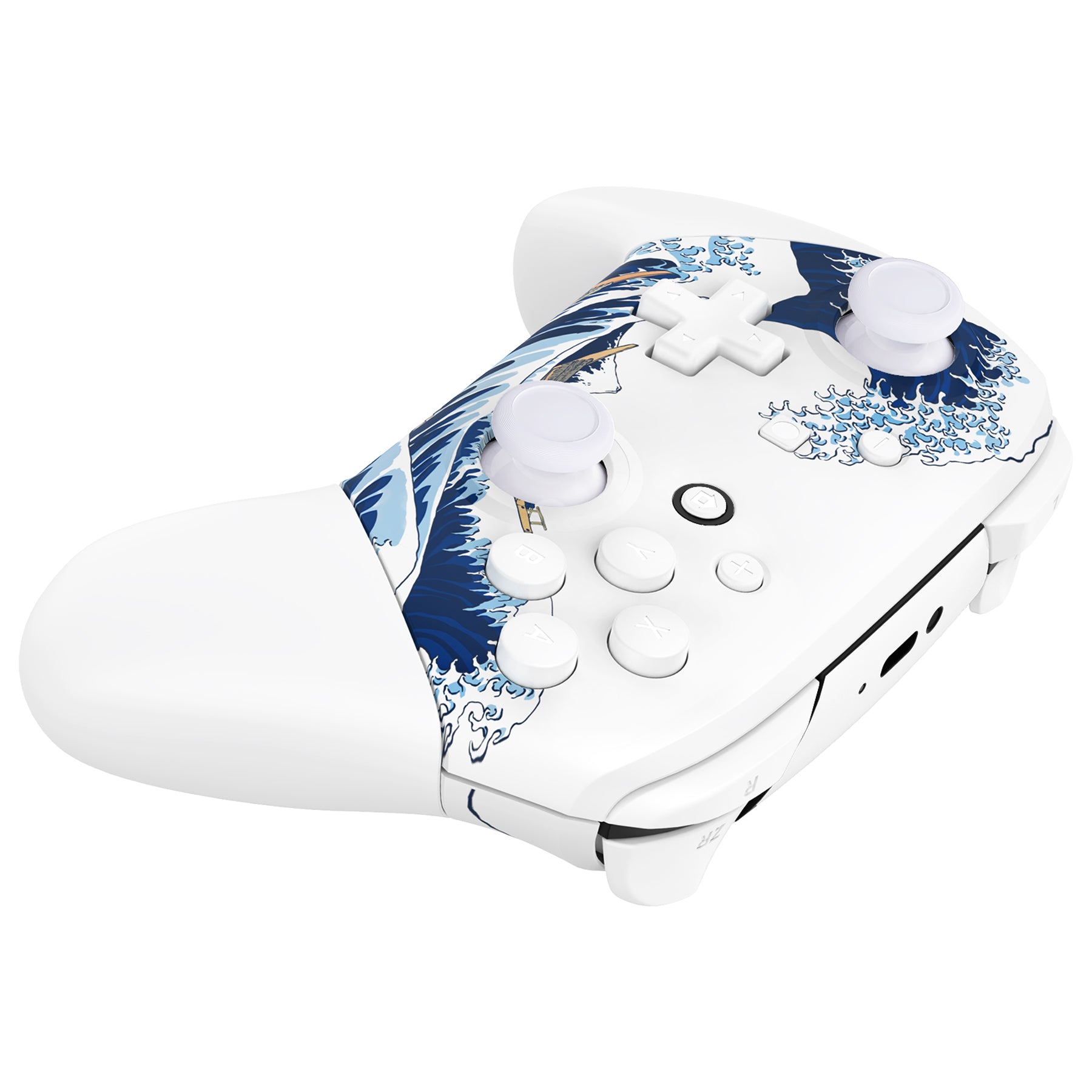 eXtremeRate The Great Wave Off Kanagawa Faceplate & Backplate Set for Nintendo Switch Pro Controller - Custom Replacement Parts (Controller Not Included) - Perfect for Gaming Enthusiasts & Art Lovers - FRT111
