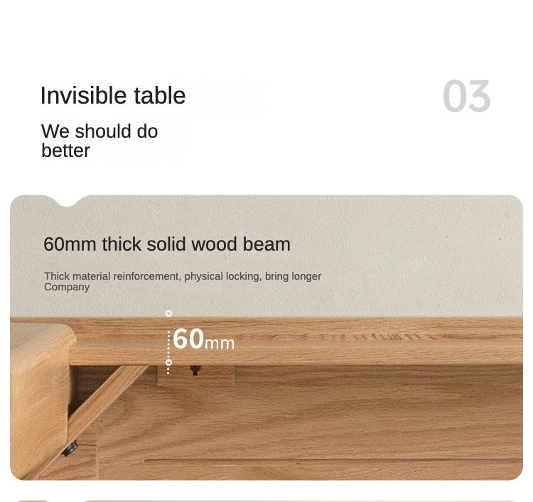 Solid Oak Wood Dining Table with Thick Legs - Rustic Farmhouse Style for Kitchen, Dining Room & Home Decor