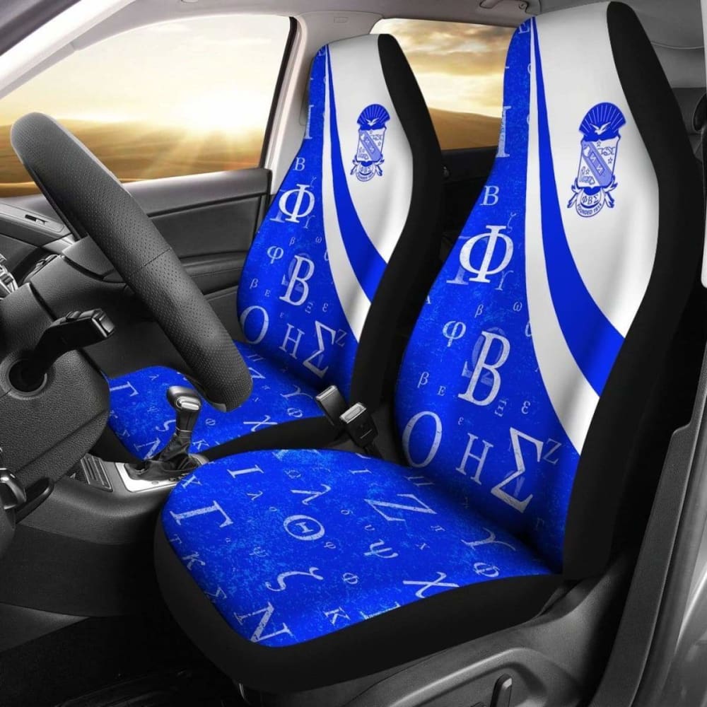 Premium African Print Car Seat Covers - Phi Beta Sigma Fraternity Design (110728) | Stylish & Durable for SUVs, Sedans & Trucks | Perfect for Fraternity Events, Road Trips & Daily Commute