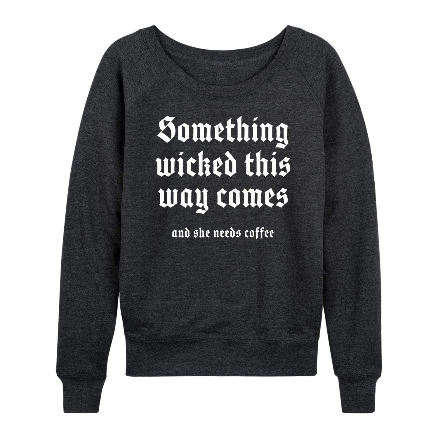 Something Wicked This Way Comes Women's French Terry Pullover Hoodie | Cozy Fall & Winter Loungewear | Perfect for Halloween & Casual Outings