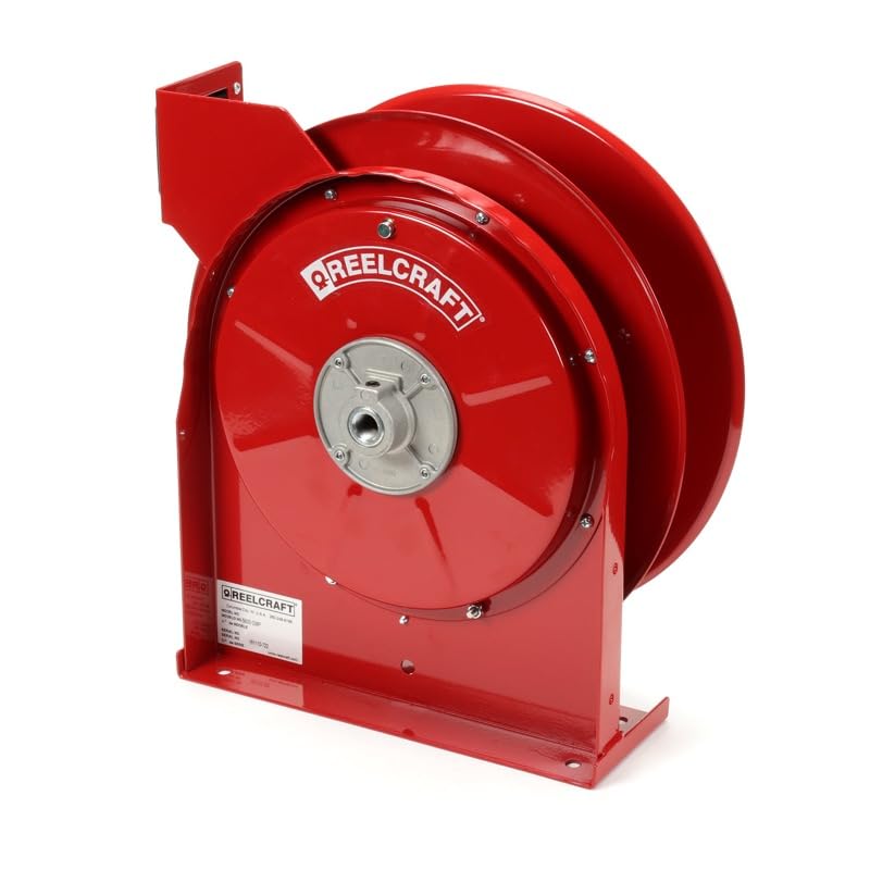 Reelcraft 5605 OLP Premium Duty Spring Retractable Hose Reel - Heavy Duty 50ft Air Water Hose Reel for Garage, Workshop & Outdoor Use (Hose Not Included)