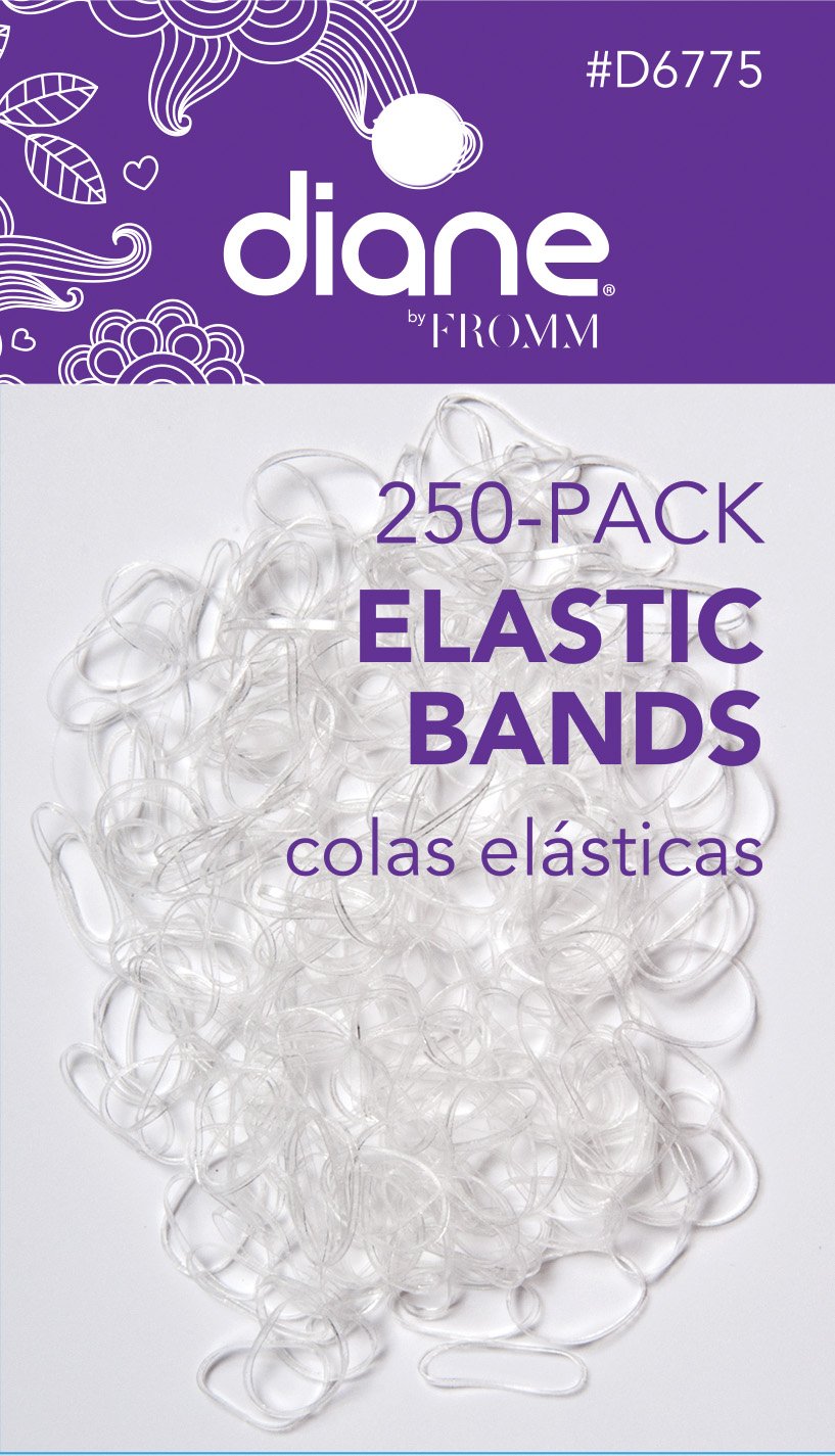Diane D6775 Clear Elastic Hair Bands for Braiding, Ponytails & Hair Styling - 250 Count (Pack of 1) - Perfect for DIY Hairstyles, Kids Hair Accessories & Salon Use