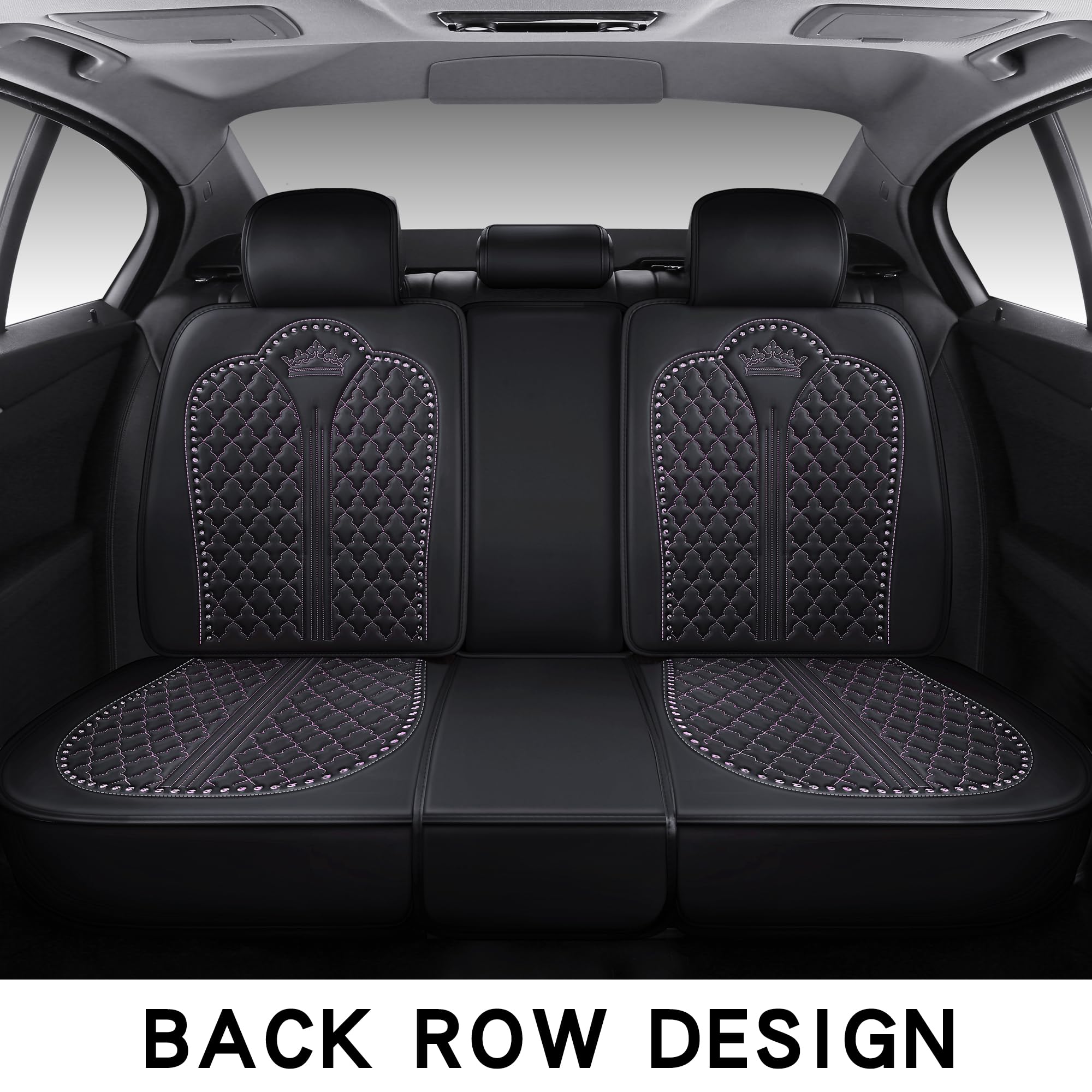 Premium Universal Fit 5-Seat Full Set Luxury Leather Car Seat Covers - All-Weather Protection (Black & Pink) | Perfect for SUVs, Sedans & Trucks | Enhances Comfort & Protects Upholstery